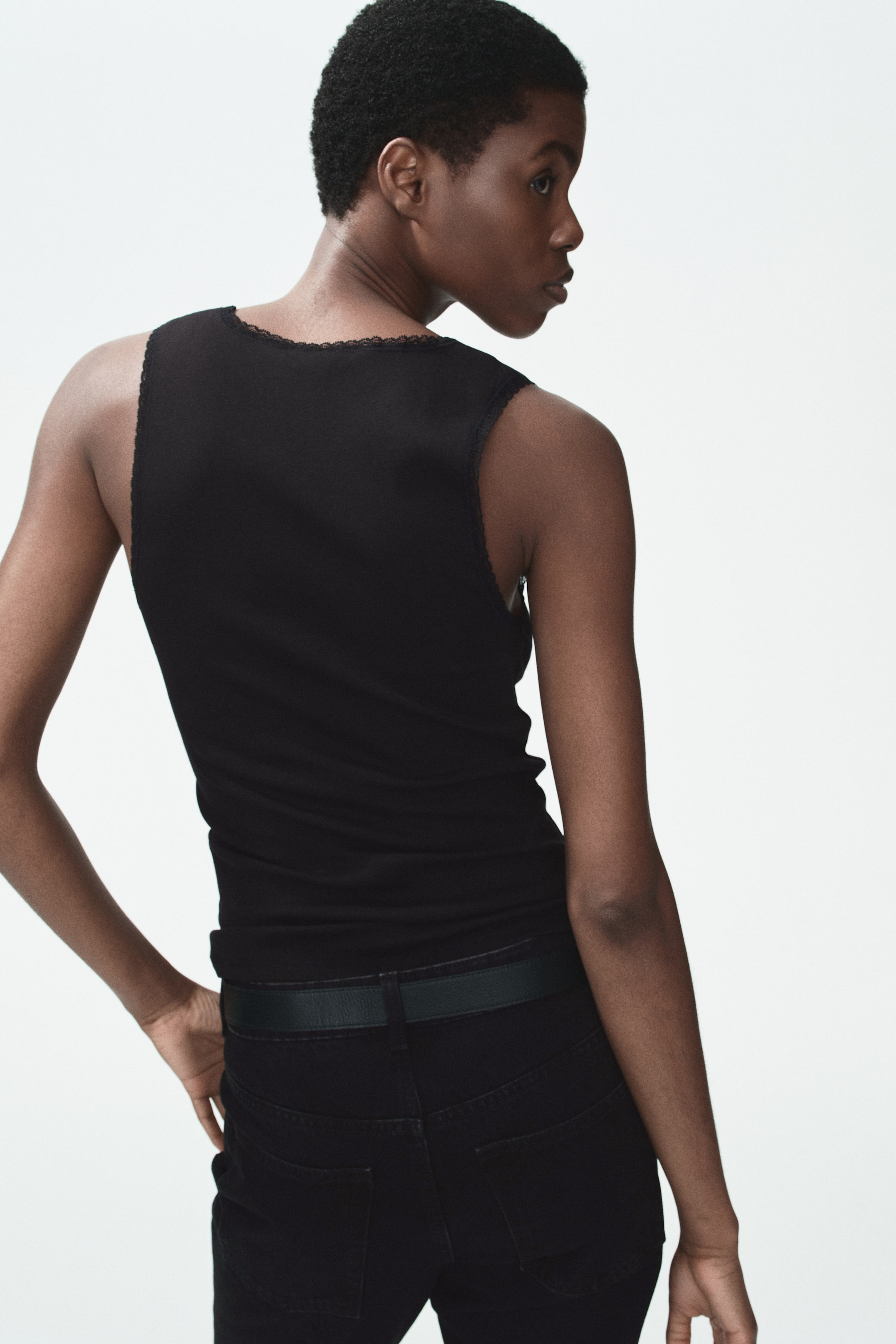 Lace-Trimmed Tank Top