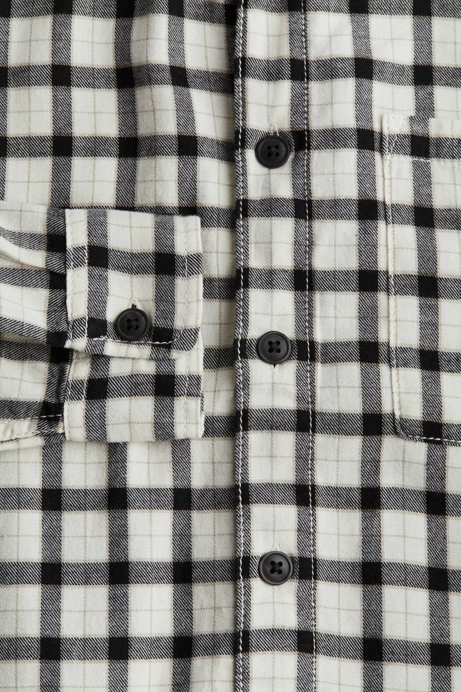 Hooded flannel shirt - White/Checked - 3