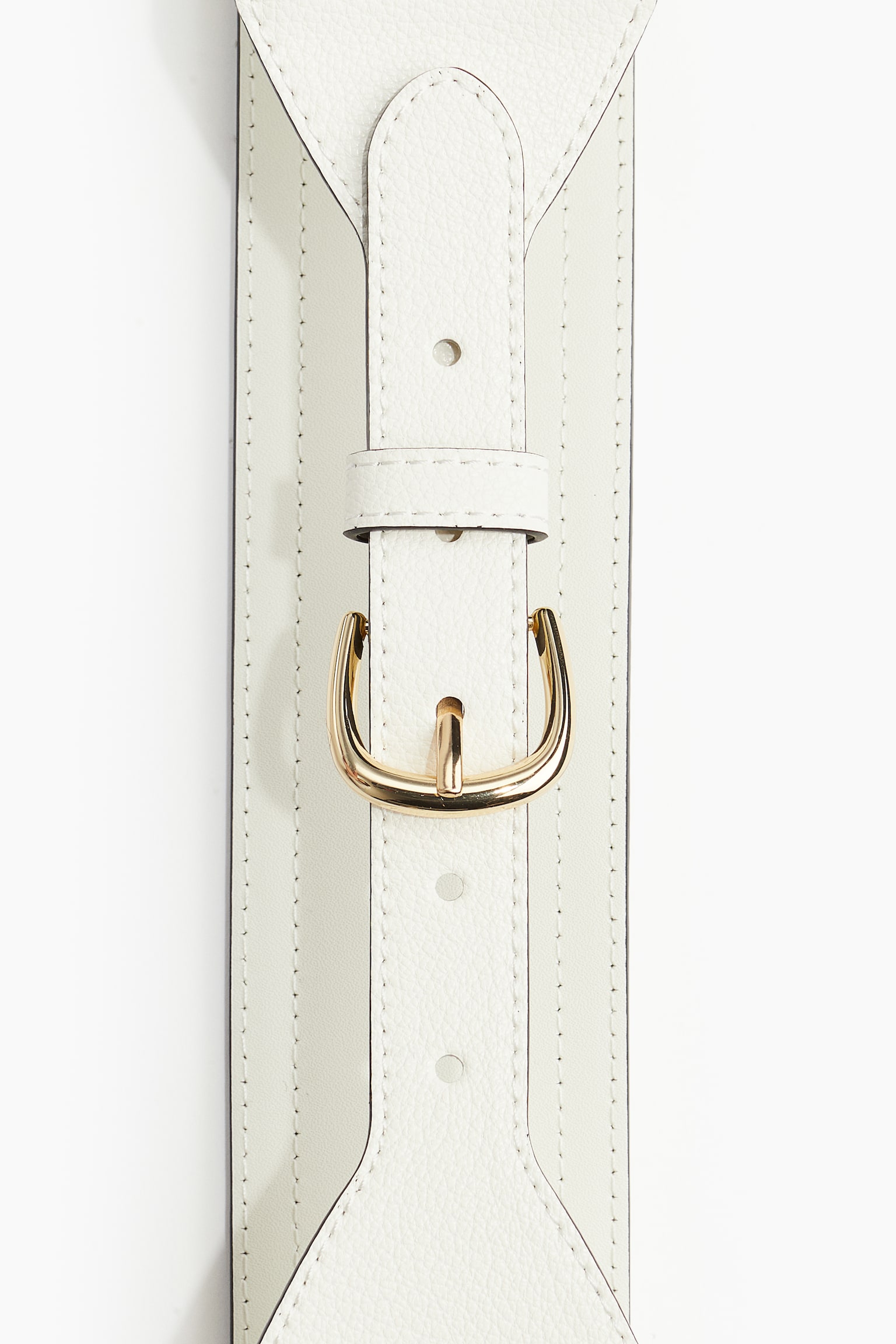 Wide Waist Belt - White - 2