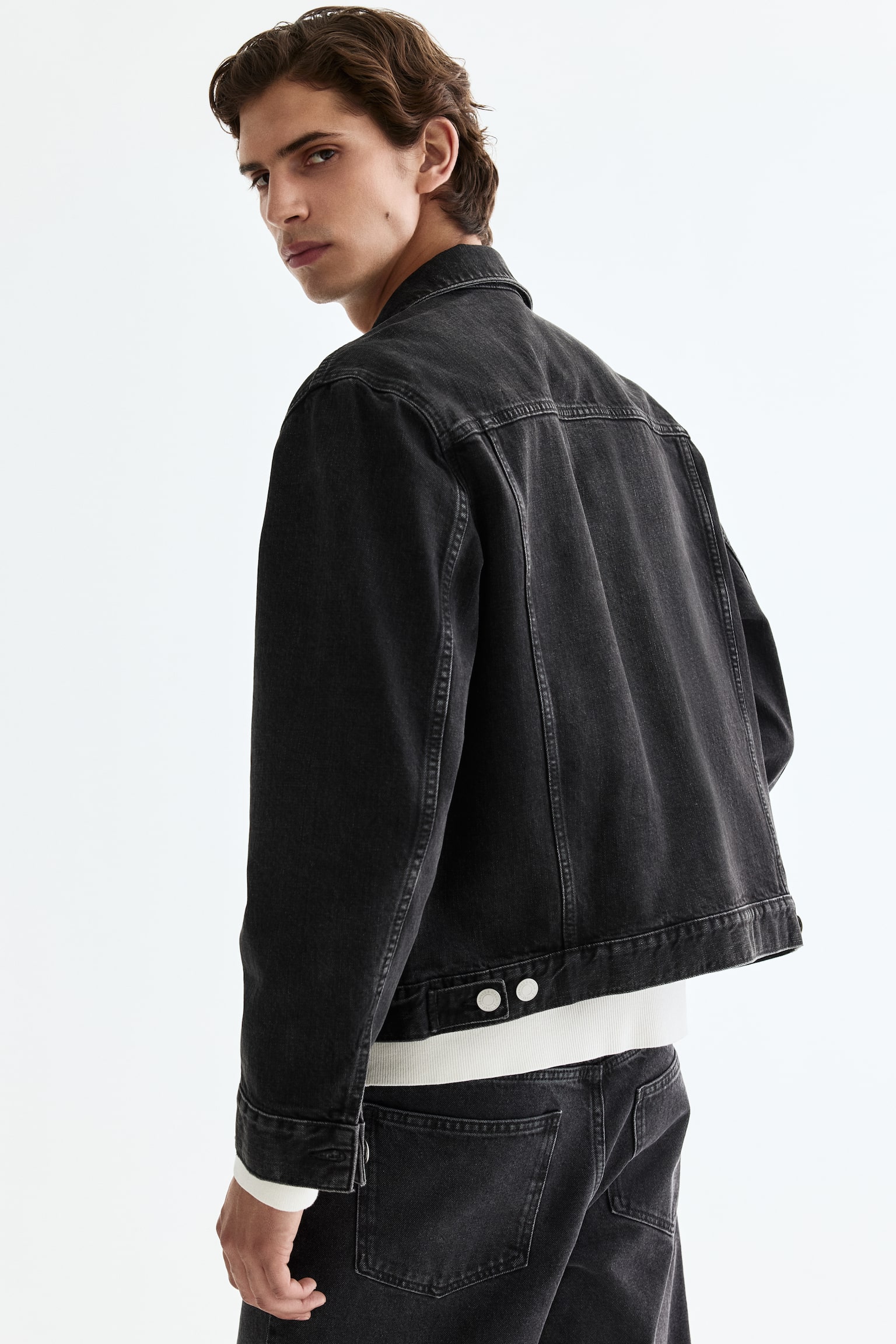 Denim trucker jacket - Black/Denim blue/Denim black/Denim green - 5