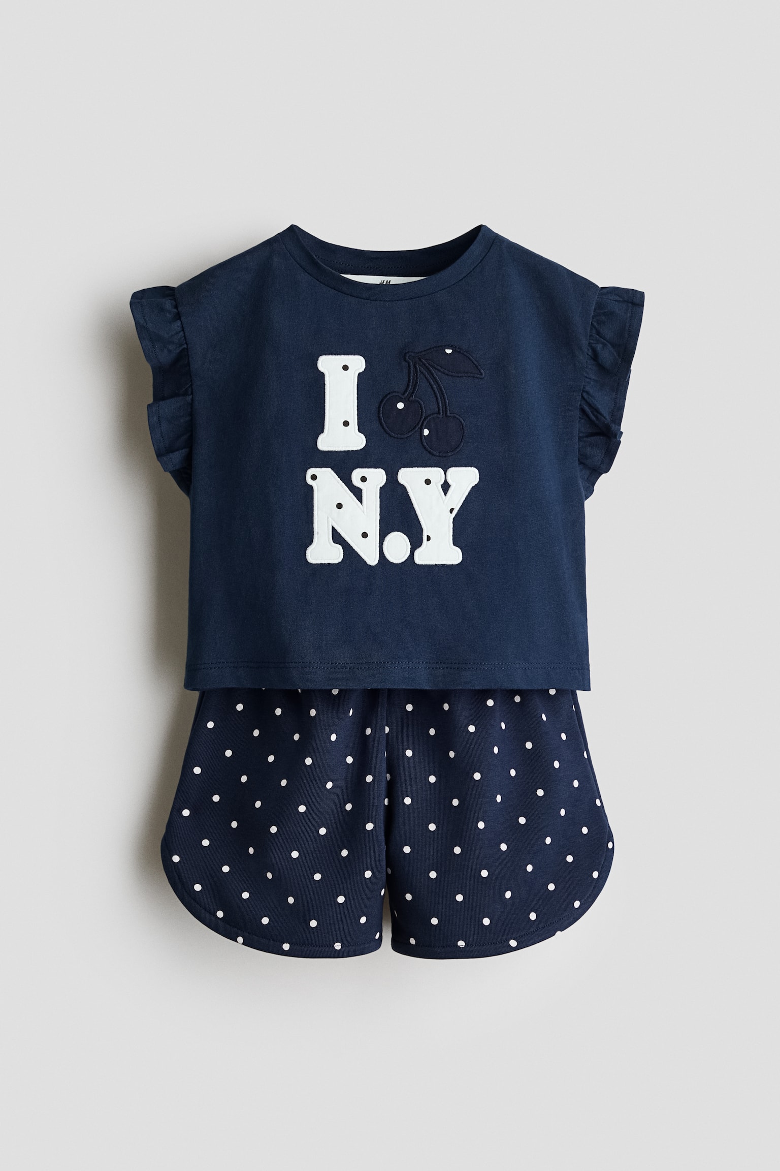 Set 2 pezzi top e shorts - Blu navy/NY