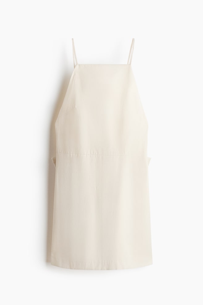 Kleid mit tiefem Rückenausschnitt und Schleife - Cremefarben/Rosa - 1