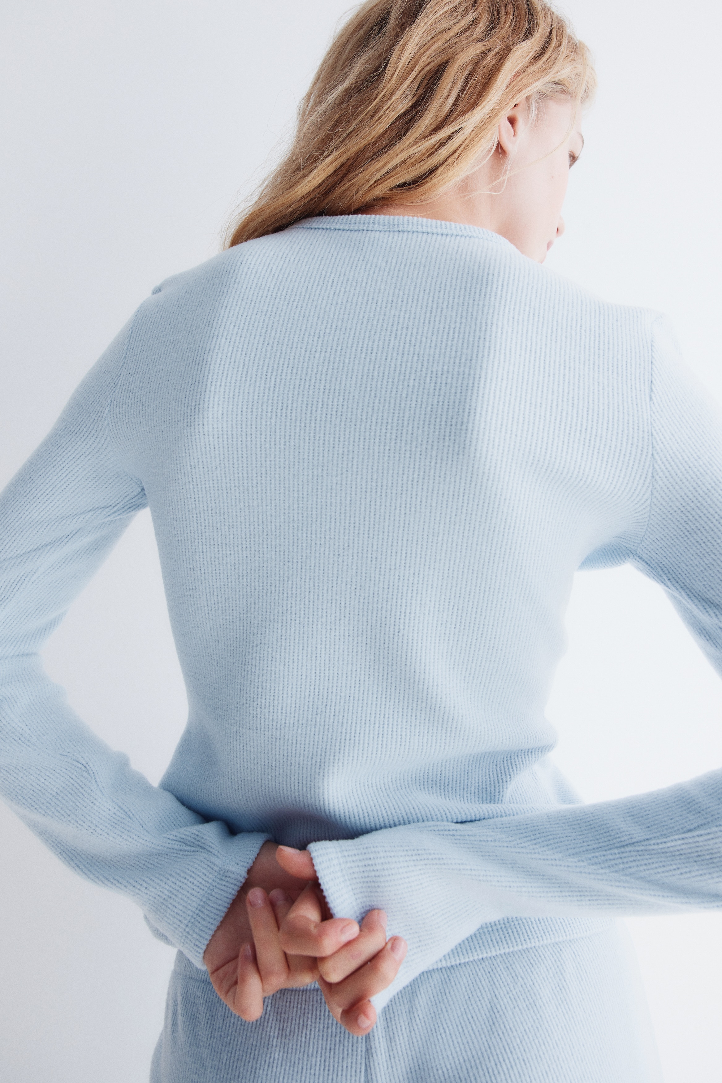 Waffled cardigan