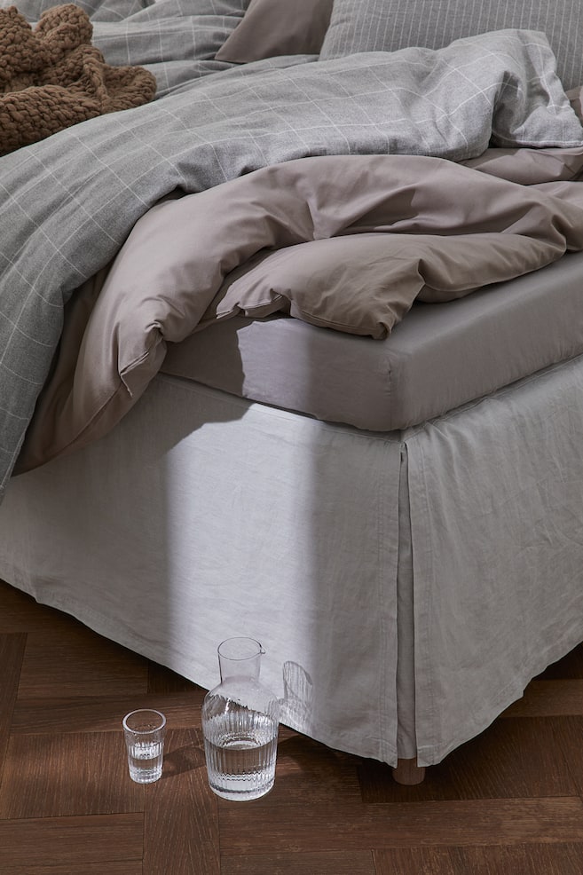 Enkelt sengesett i flanell - Grå/Mønstret - 2