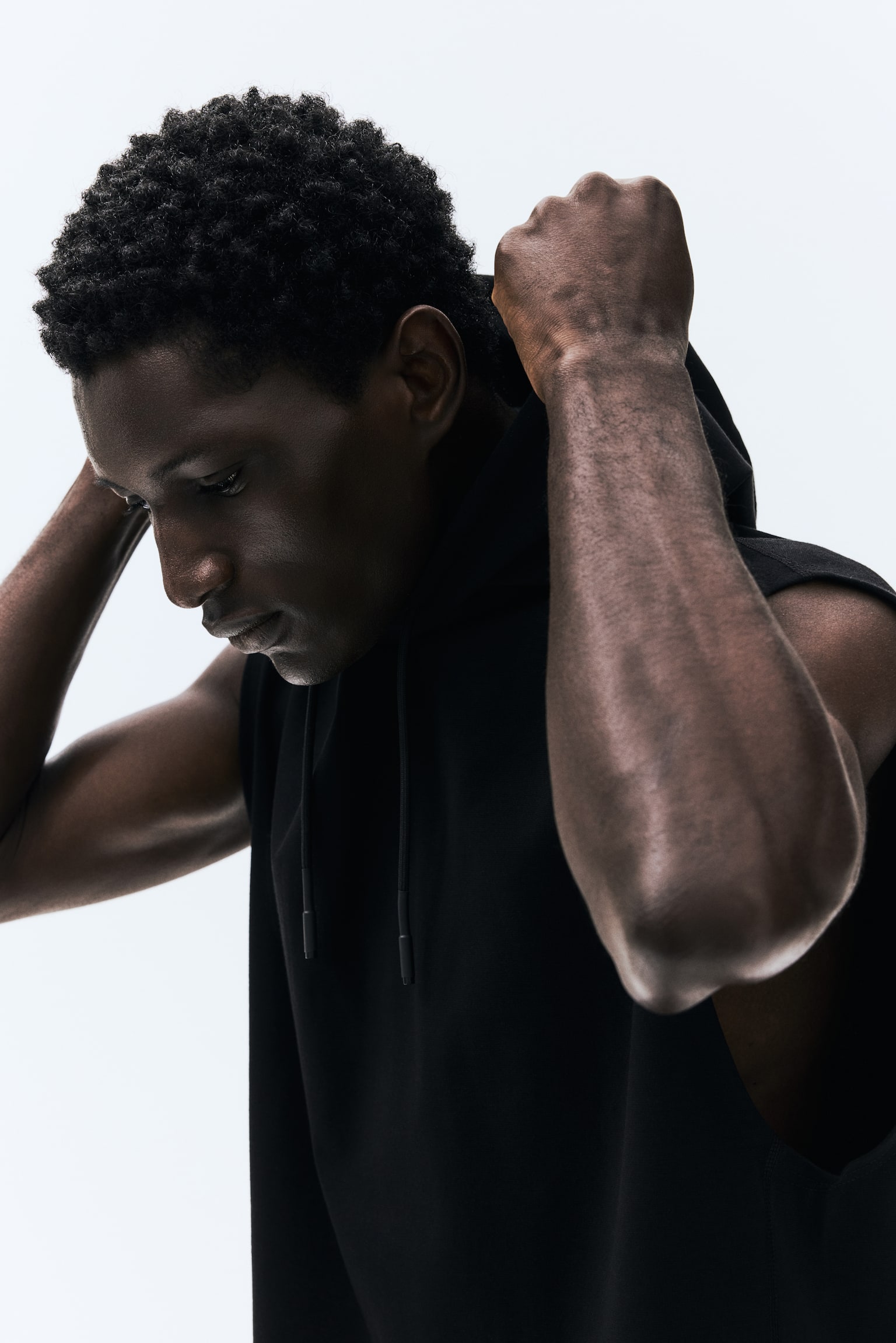 レギュラーフィット ノースリーブスポーツフーデッドトップス DryMove™ - ブラック - 3