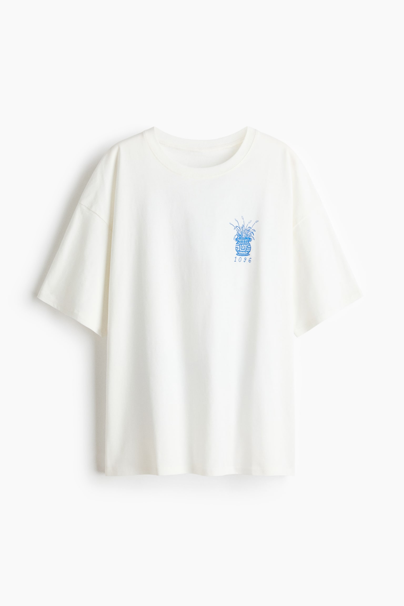 Oversized T-Shirt with Printed Motif - White/White/Dunas Cantoras/Cream/Taormina Sicily/Light yellow/sun/Dark gray/Espresso - 1