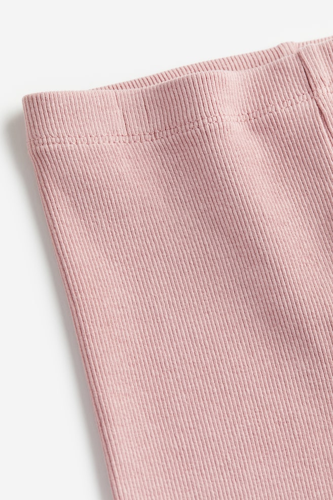 Ribbed jersey leggings - Dusty pink/Black/Light blue - 3