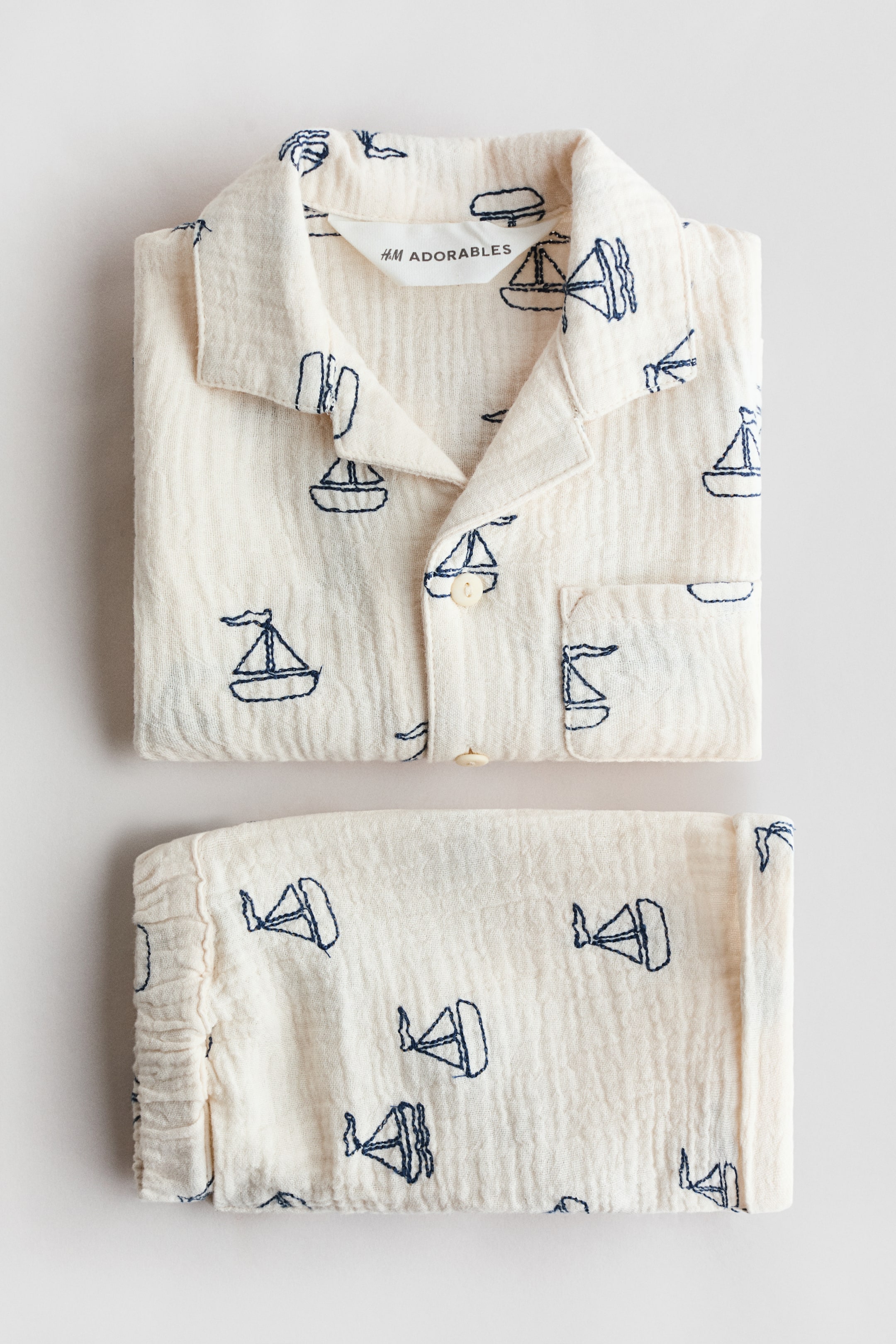 2-Piece Cotton Shirt and Shorts Set