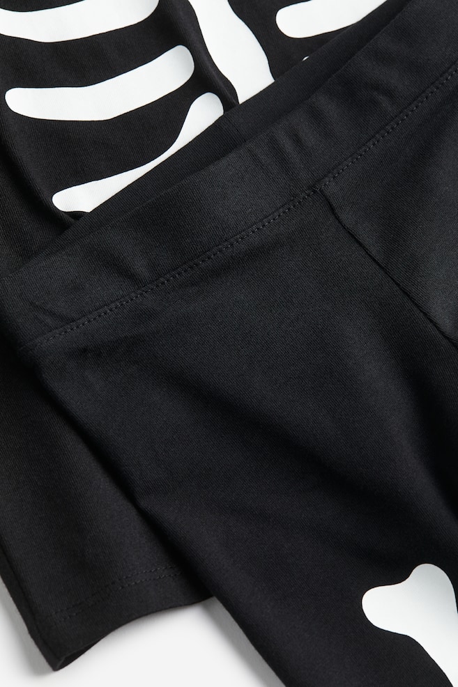 2-piece printed jersey set - Black/Skeleton - 5