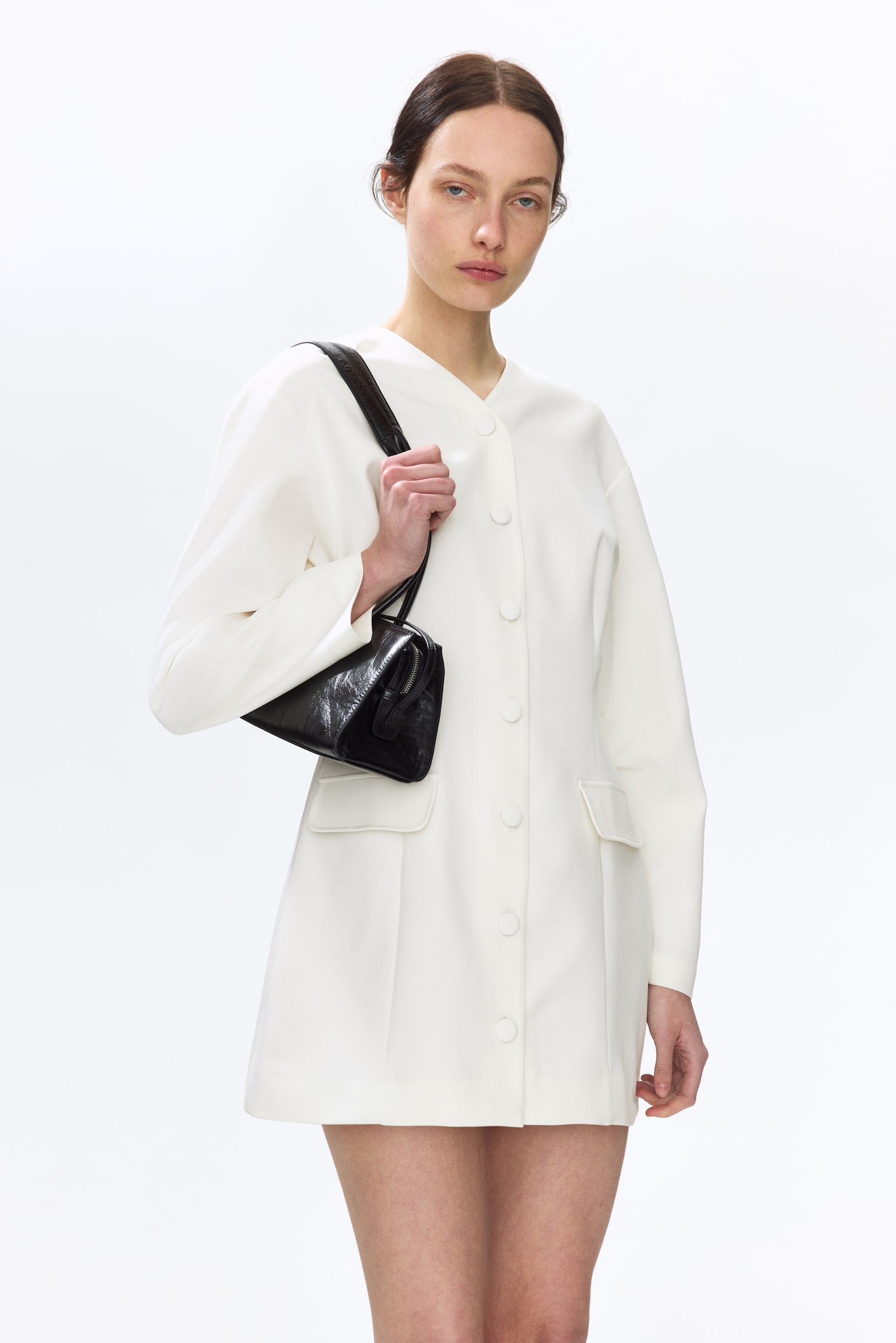 V-neck blazer dress - White - 3
