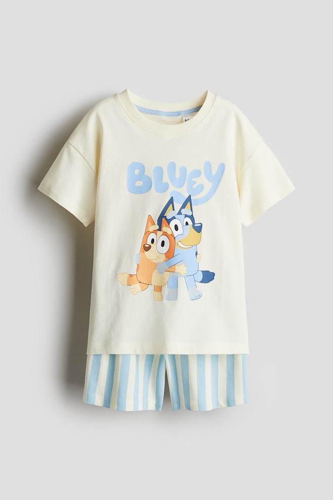 Pyjama imprimé en jersey de coton - Jaune clair/Bluey - 1