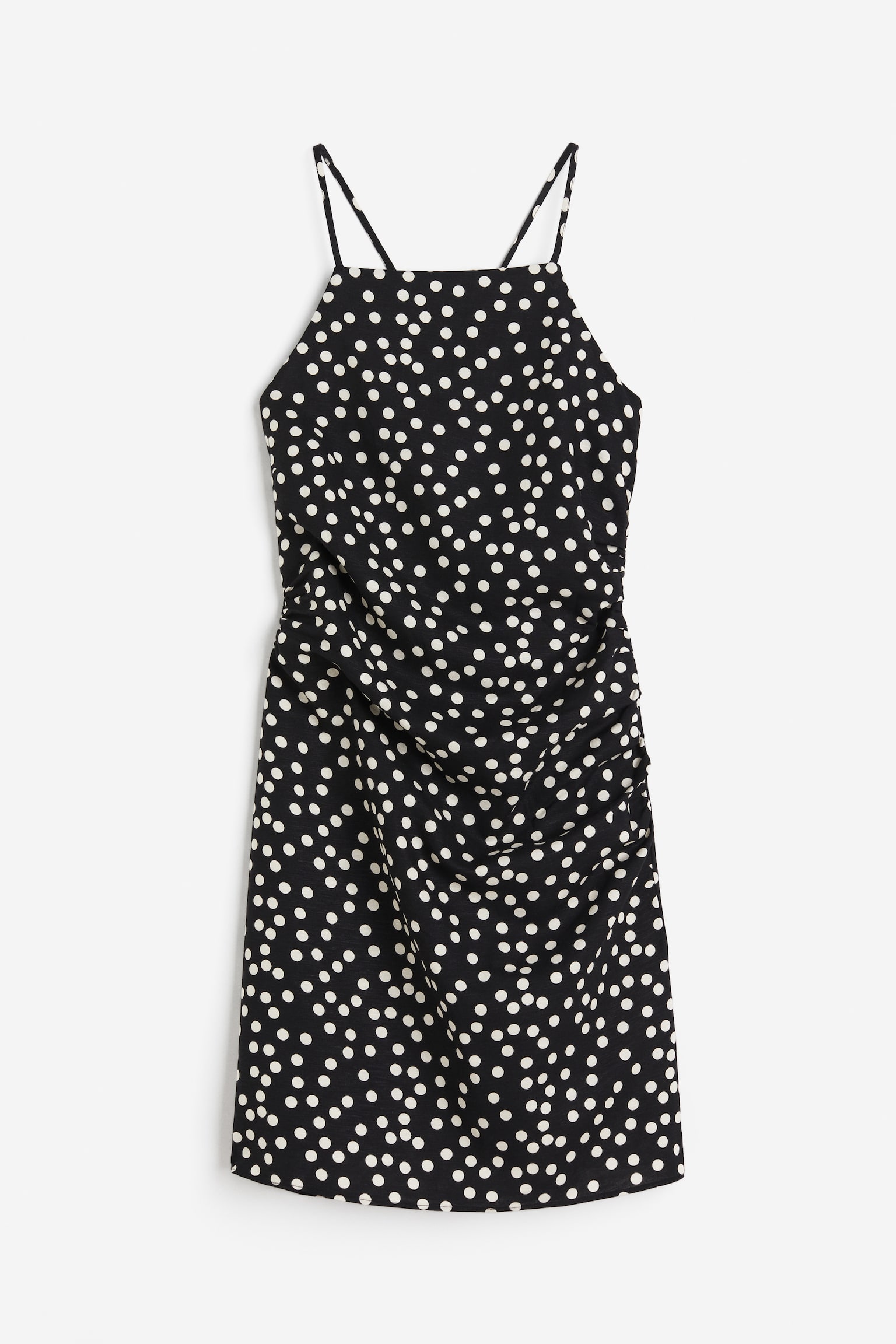 Robe drapée - Noir/pois/Bleu/Crème/baies - 1