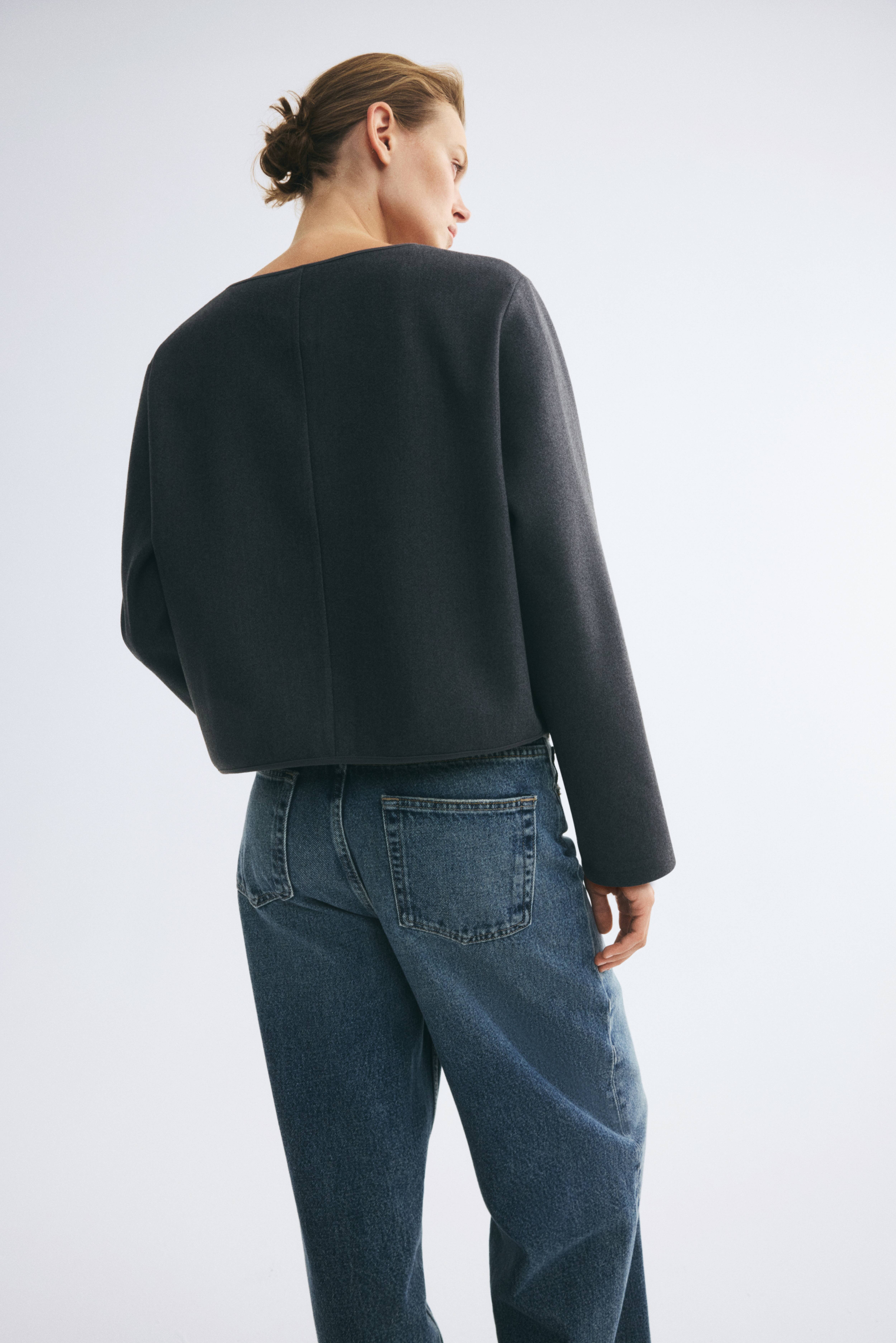 Brushed Knot-Button Jacket