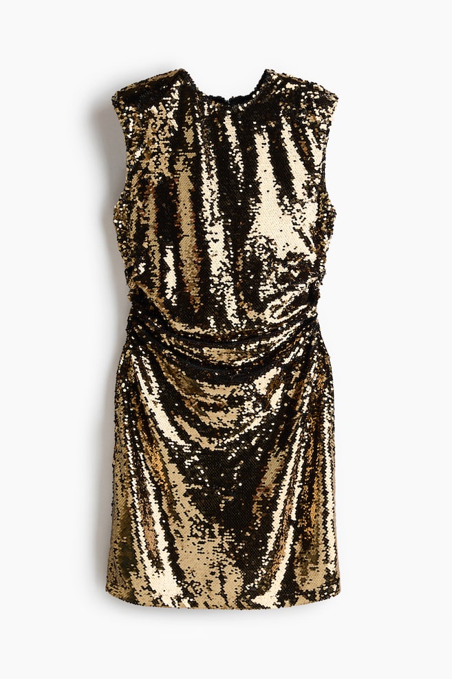 Sequined Mini Dress - Bronze-colored - 1