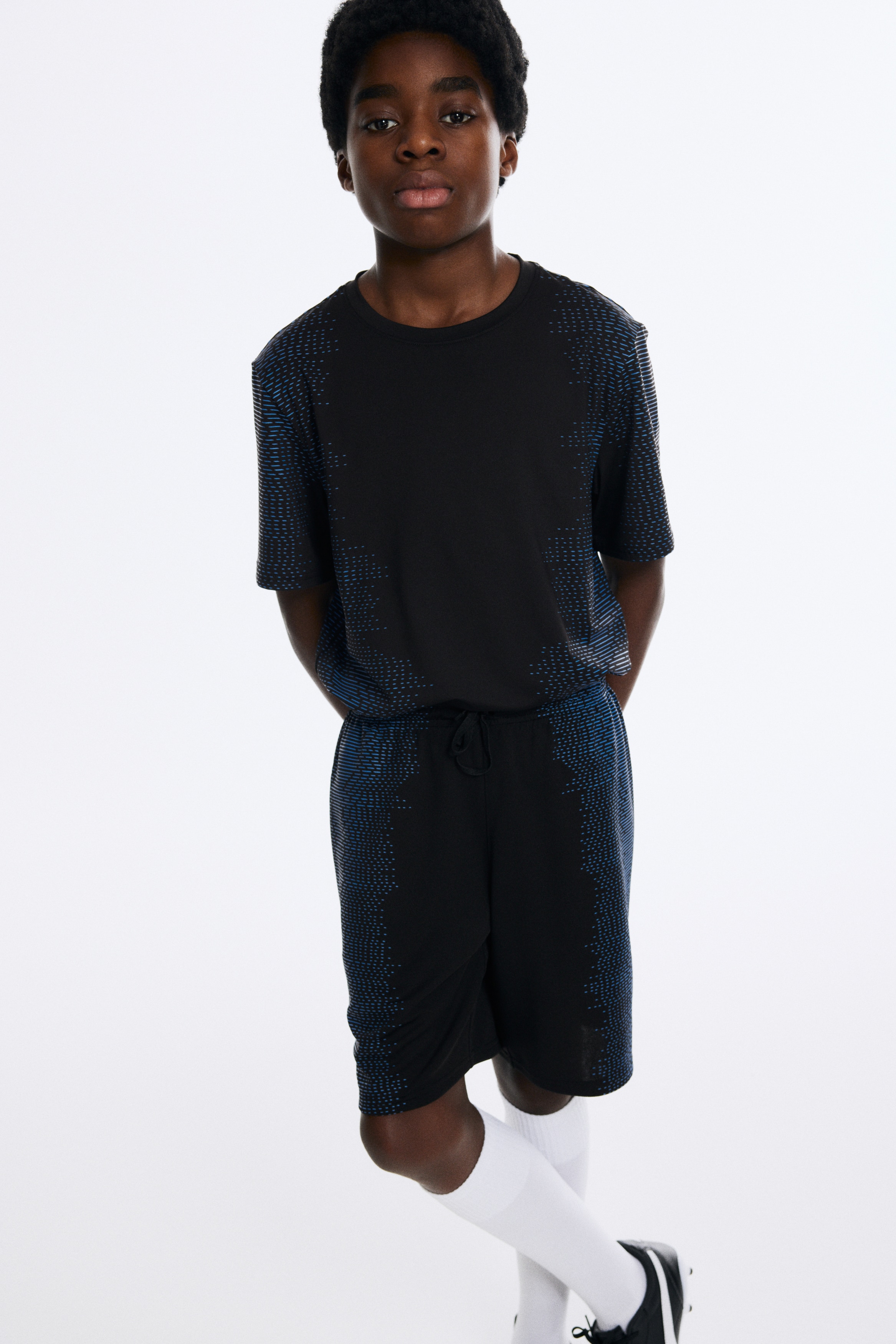 Conjunto de futbol de 2 piezas con DryMove™ - Negro/Diseño/Azul tenue/Gris/Diseño