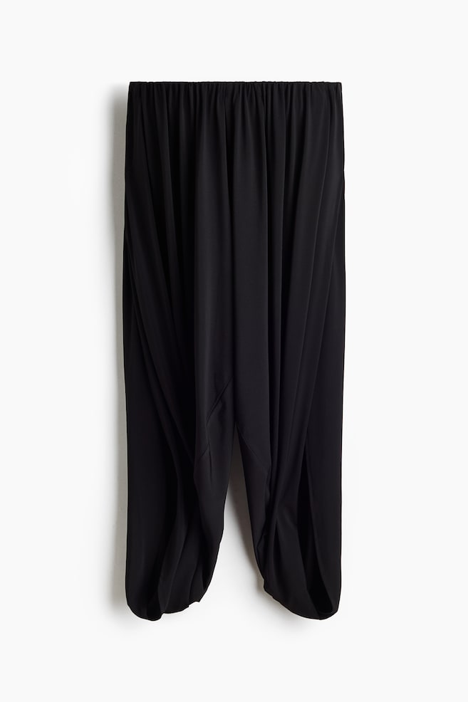 Wrap-detail balloon trousers - Black/Dark grey - 1