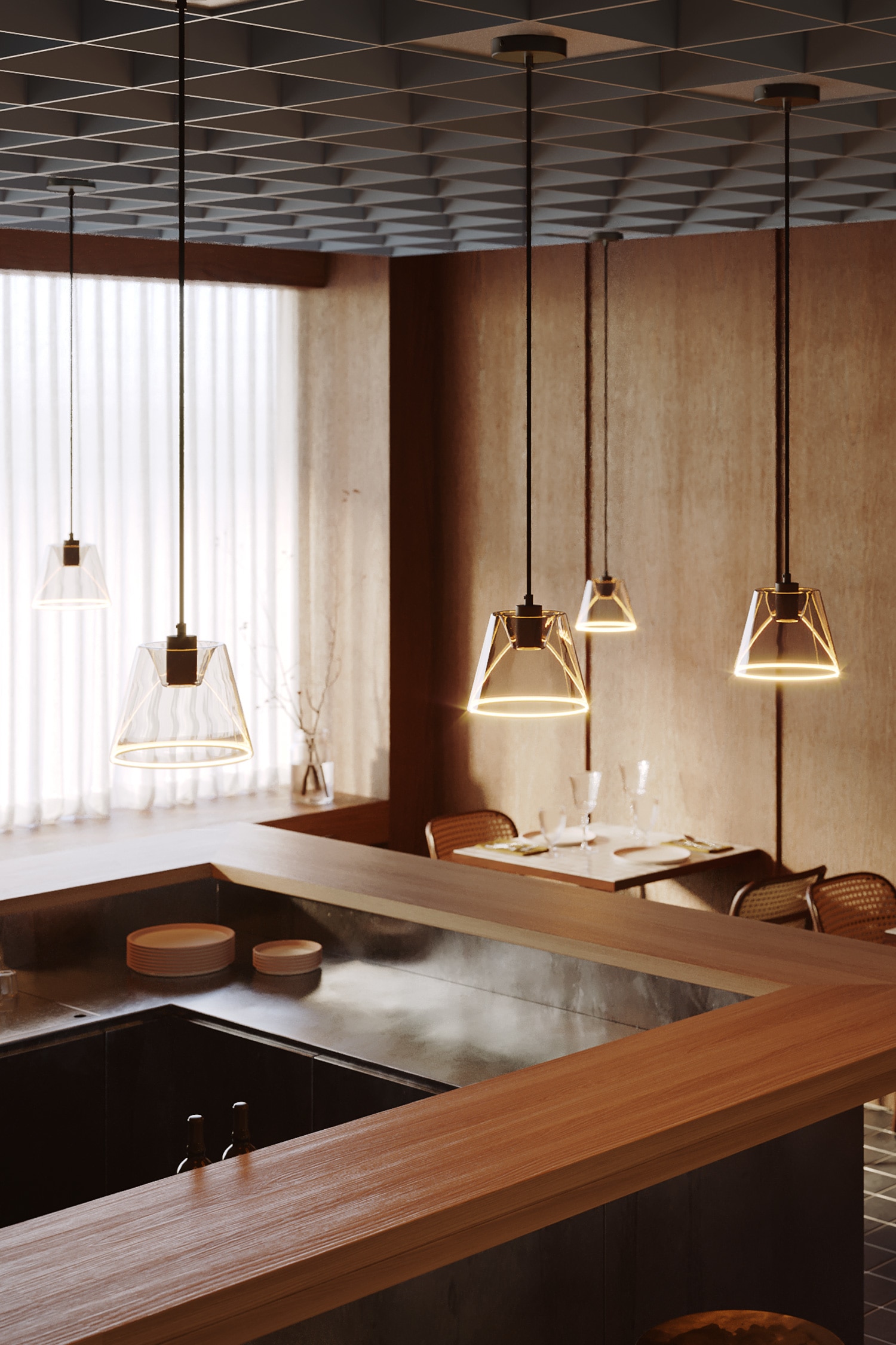 Ghost Pendant Lamp - Black/Titanium/White