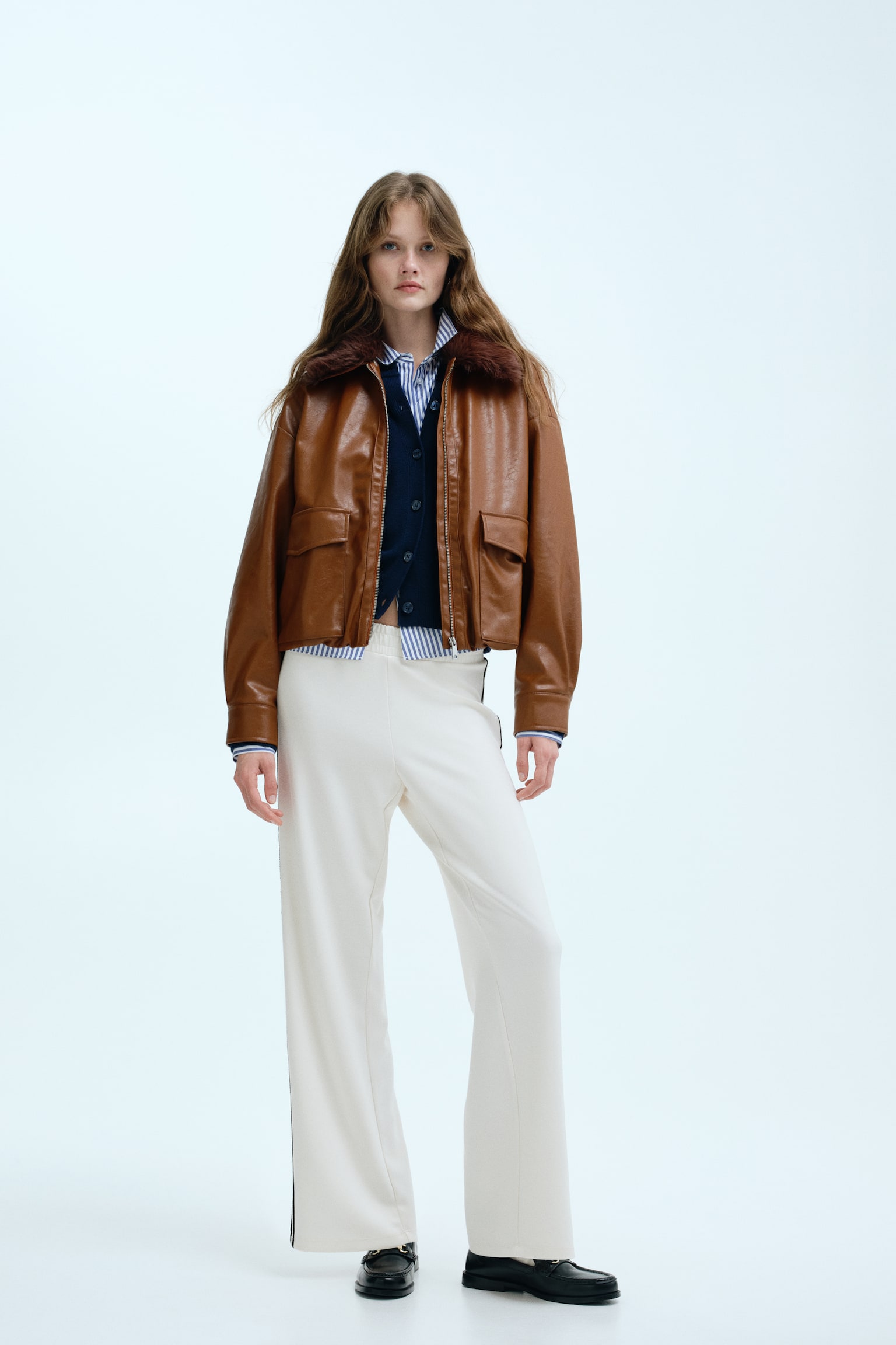 Veste avec col duveteux - Brun/Noir/brun - 7