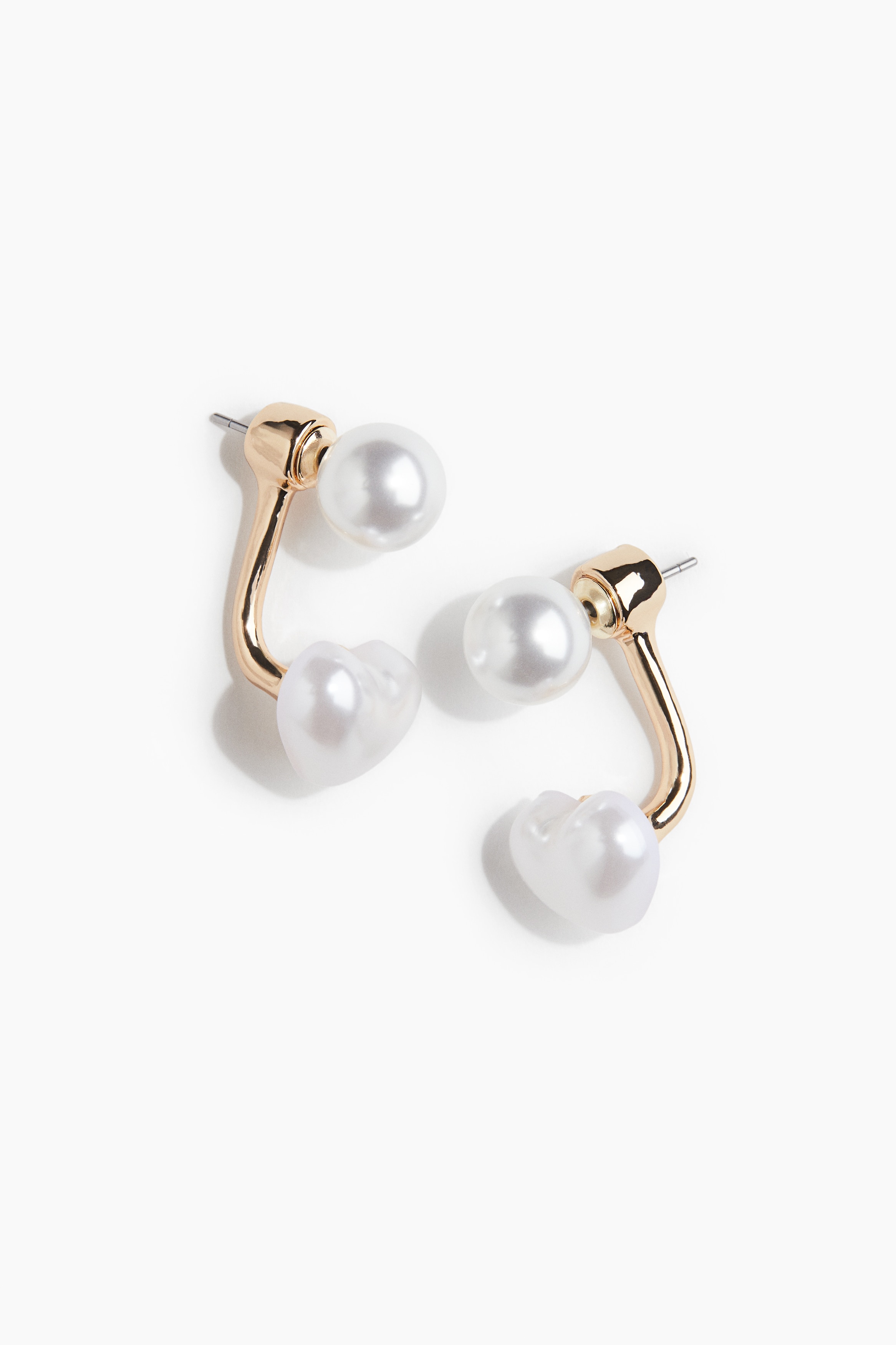 Heart-shaped front and back earrings