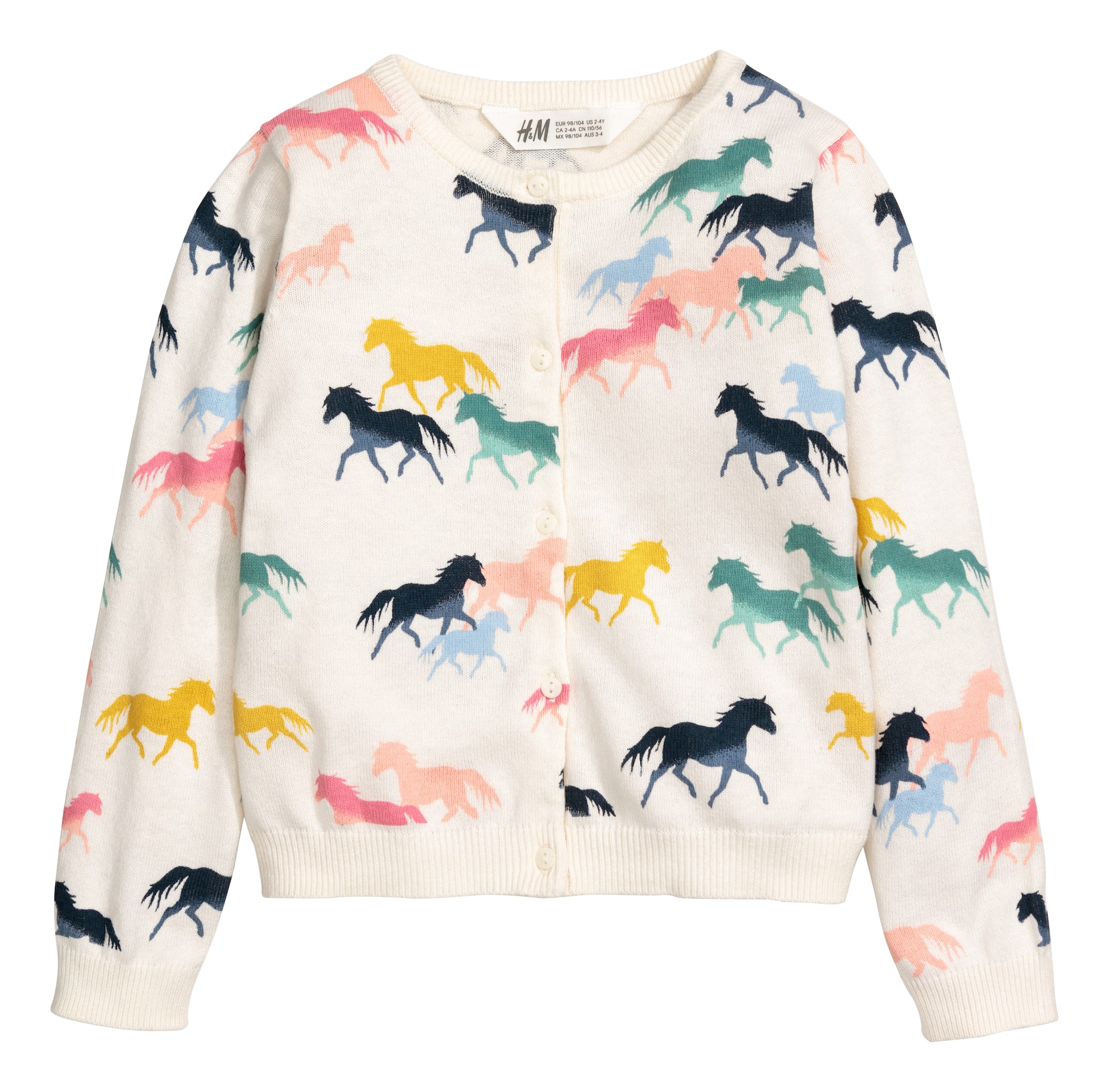 View larger image: Cotton cardigan - Natural white/Horses - Kids | H&M GB 1