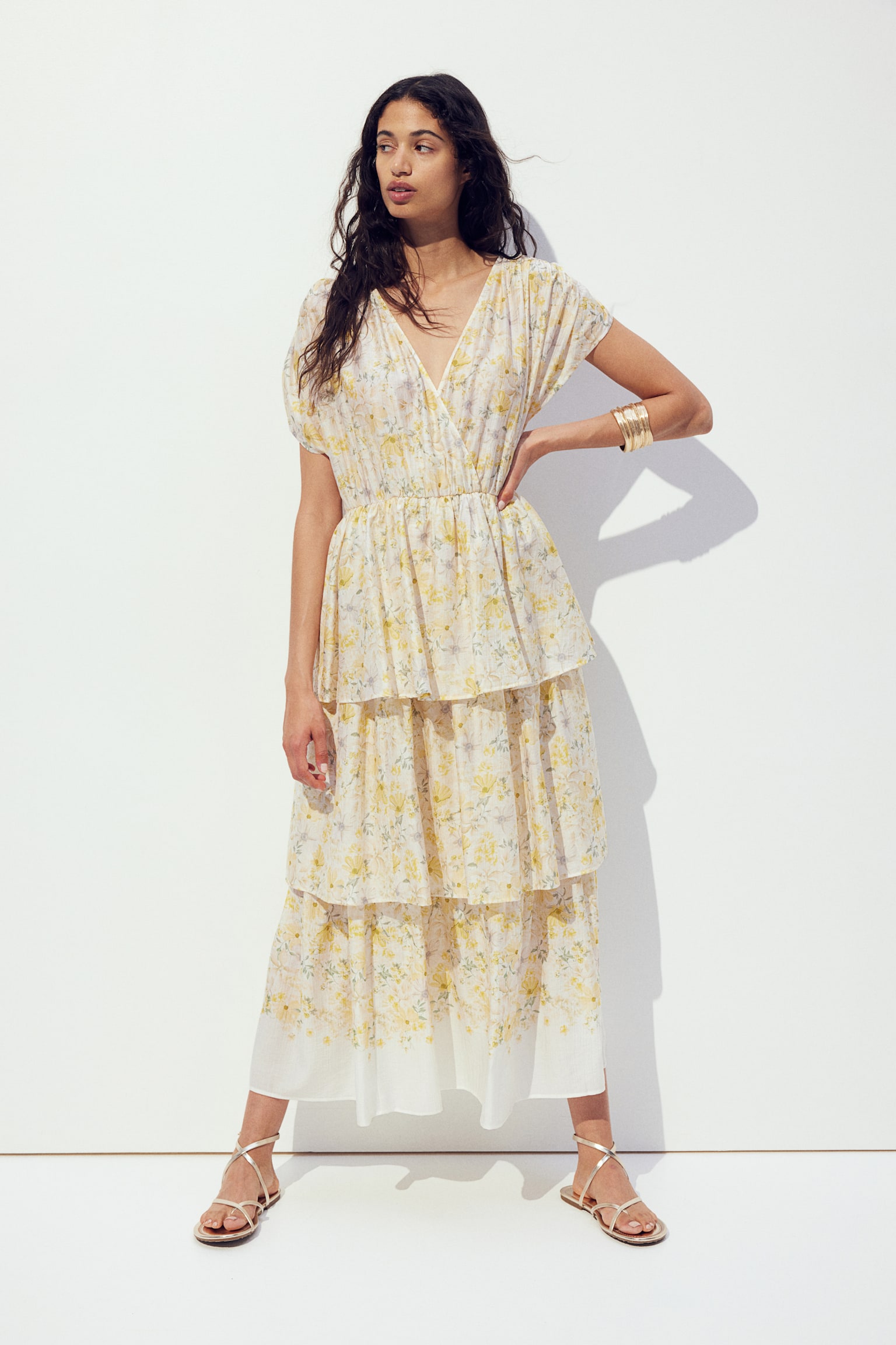 Tiered dress - Light yellow/Floral - 3