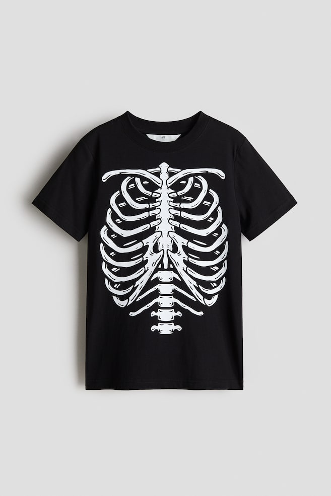 T-shirt estampada em algodão - Preto/Esqueleto/Creme/Marmoreado/Branco/Padrão/Azul claro/Tie-dye/Branco/Padrão/Turquesa claro/Padrão/Verde/New York - 1