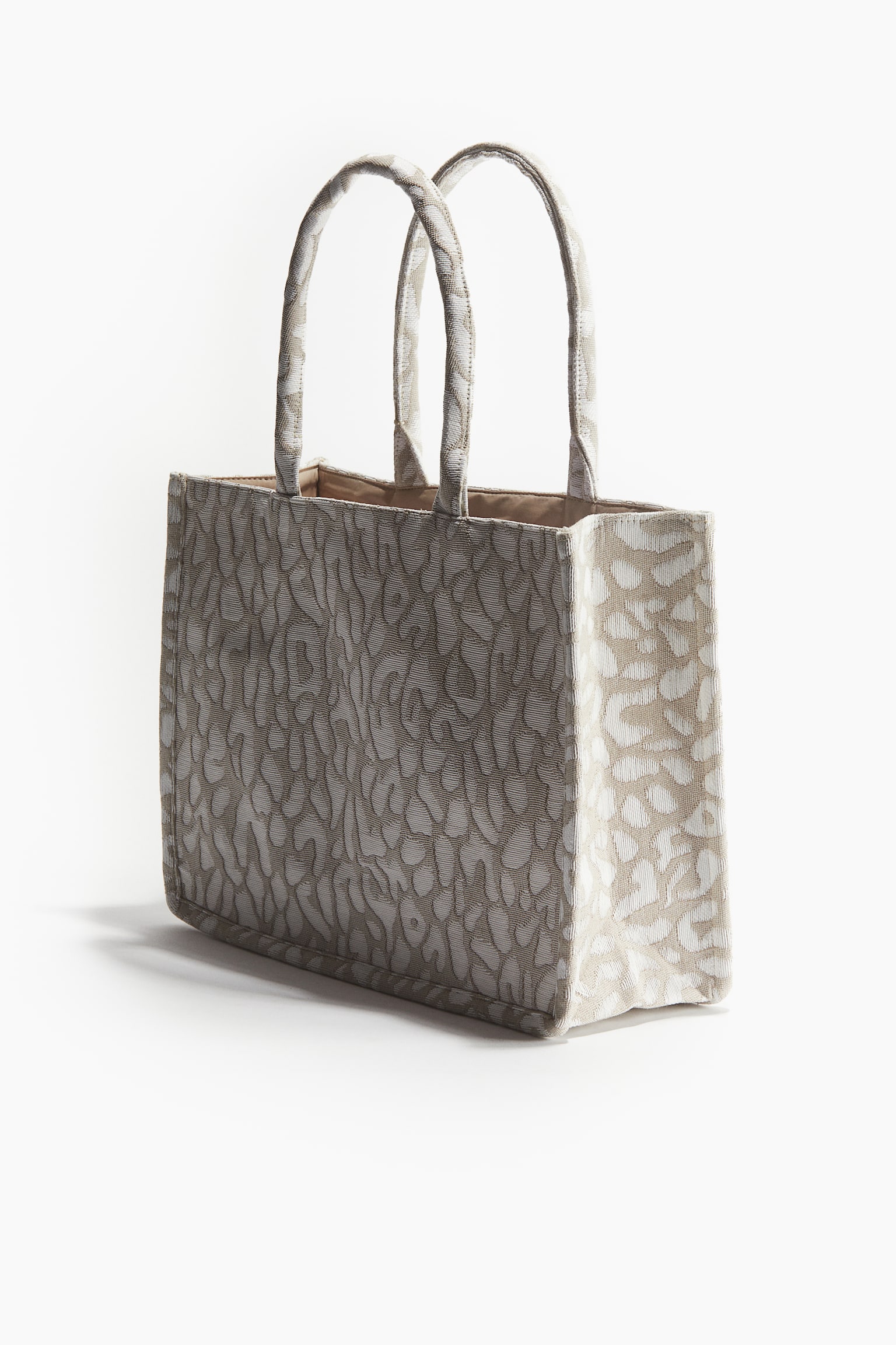 Jacquard-weave shopper - Beige/Leopard print - 2