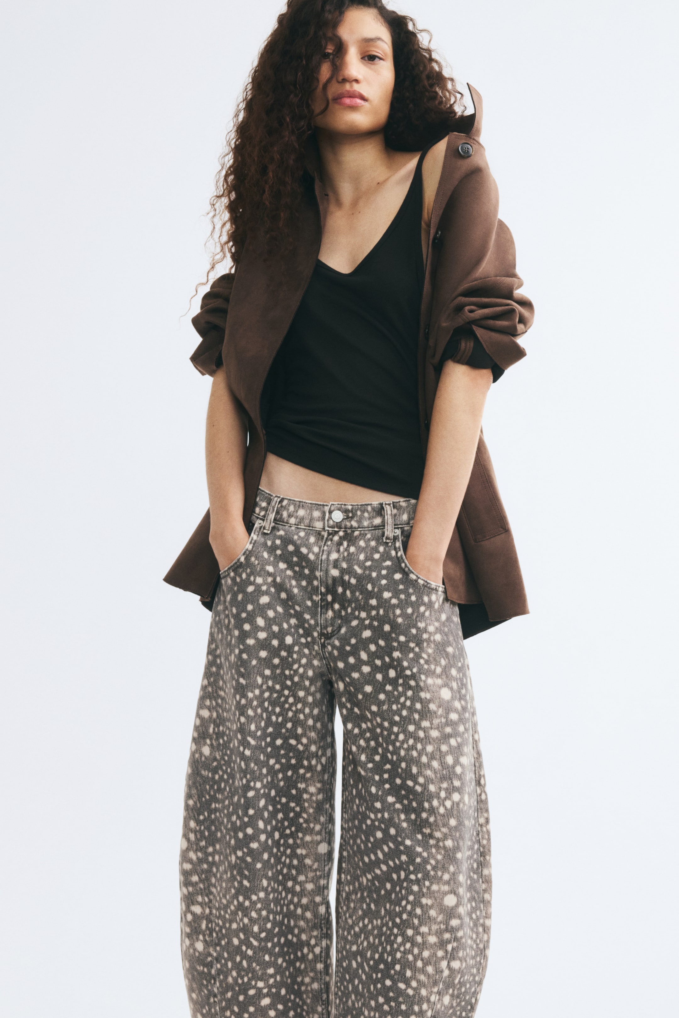 View larger image: Barrel Regular Waist Jeans - Mole/Spotted - Ladies | H&M 1