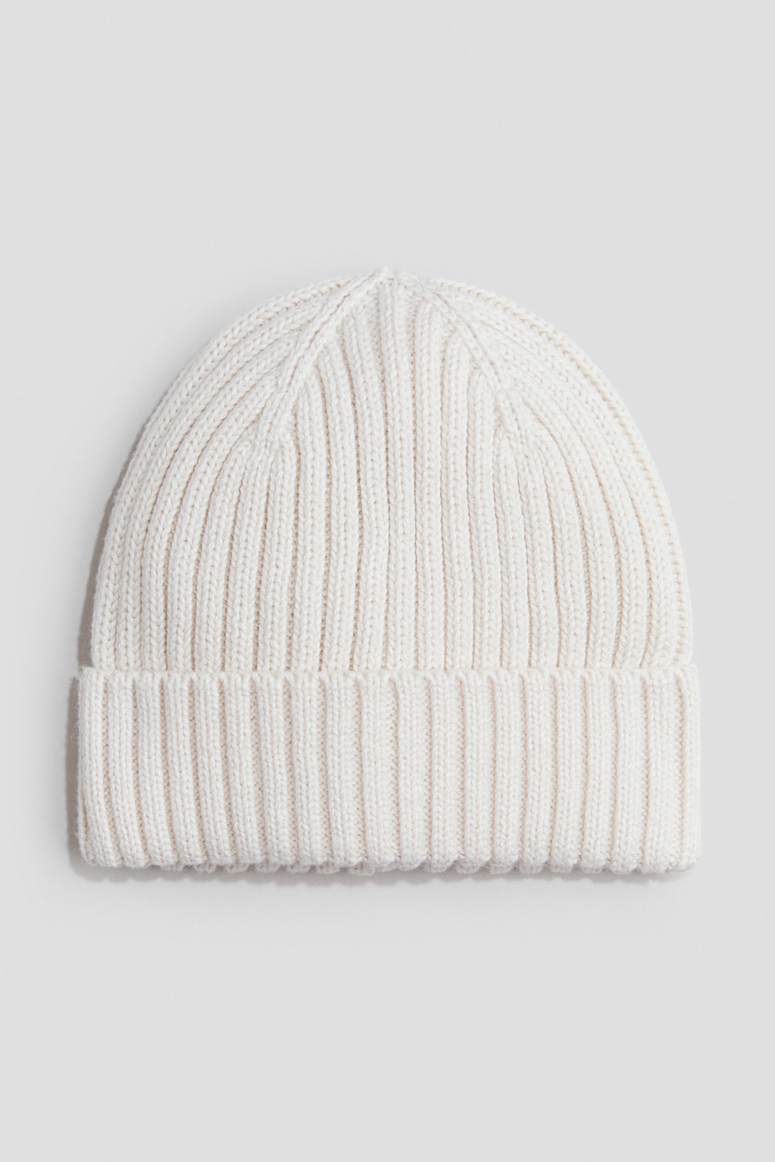 Ribbed beanie - White/Bright blue
