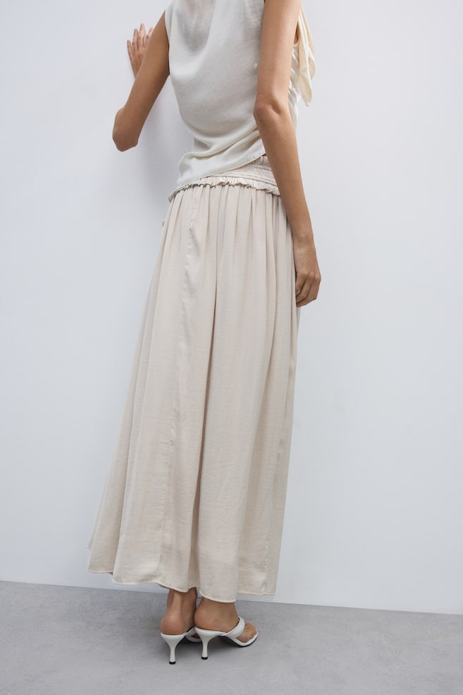 Tasseled Maxi Skirt - Light beige/Black/Dark beige - 5