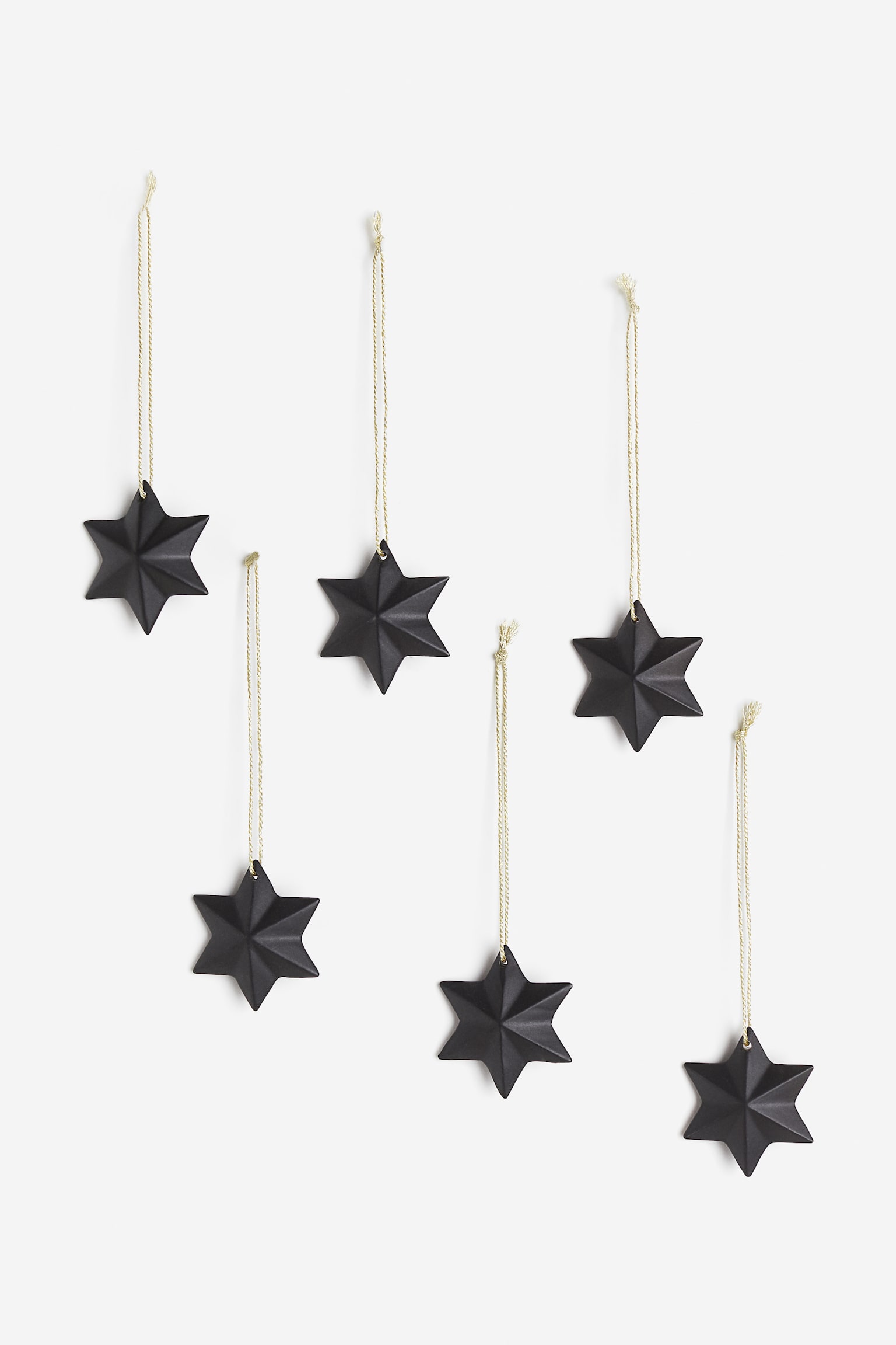 6-pack Christmas decorations - Black/Stars/Gold-coloured/White/Stars/Silver-coloured - 1