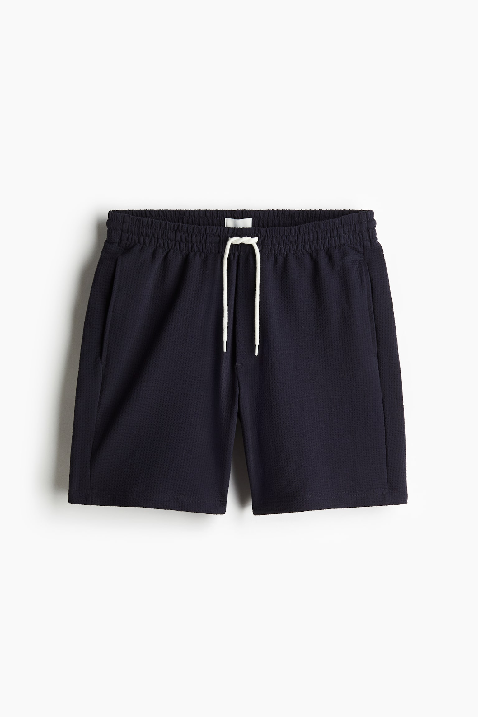 Regular Fit Waffled shorts - Navy blue - 2