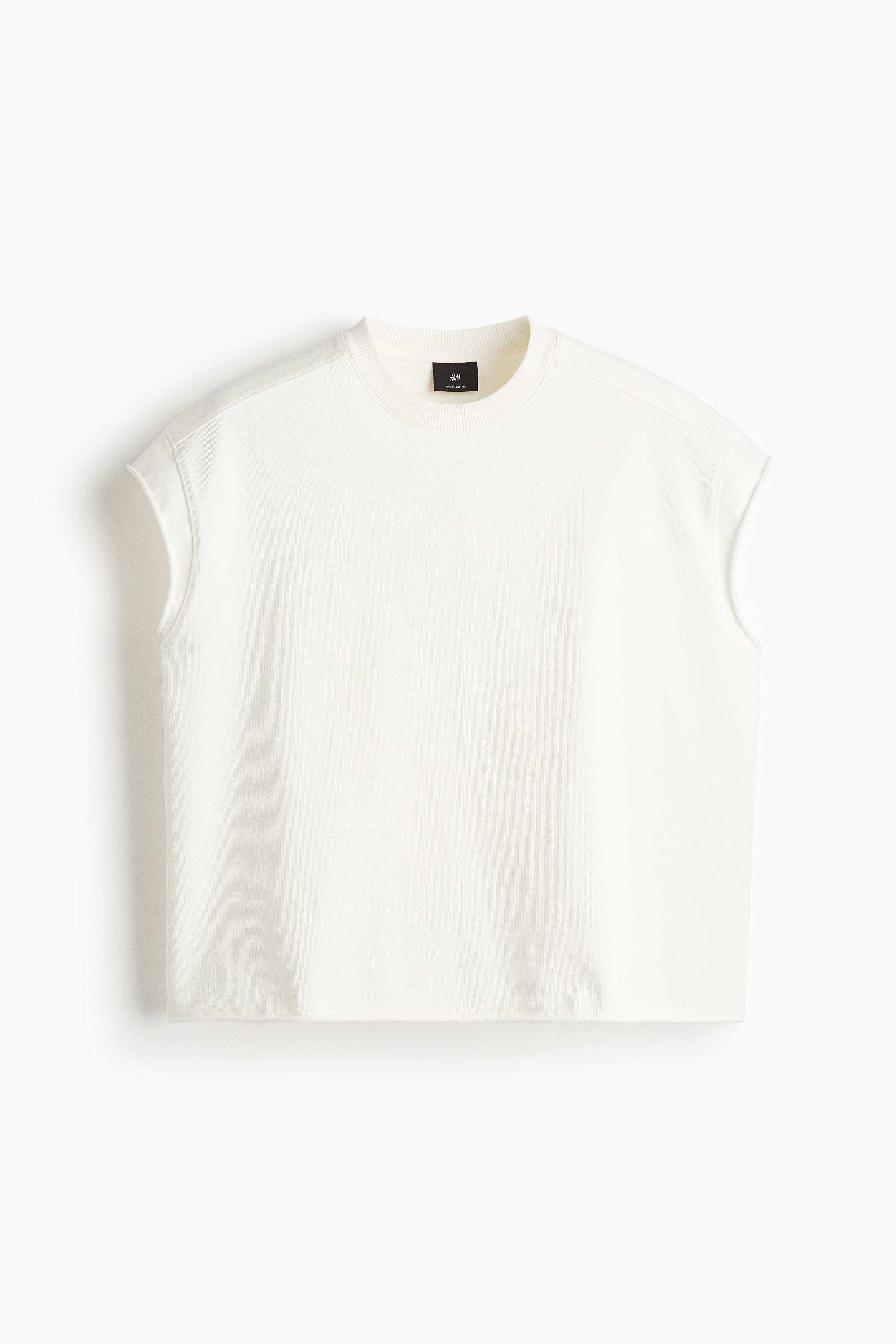 Kolsuz Üst Oversized Fit - Beyaz/Krem