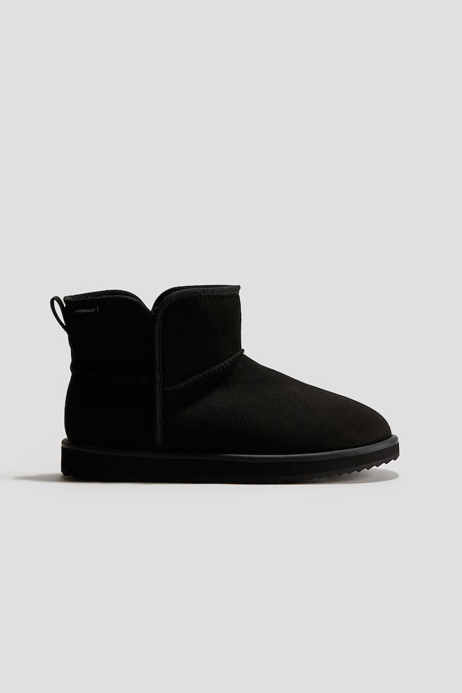 Boots mit Warmfutter - Schwarz/Dunkelbeige - 1