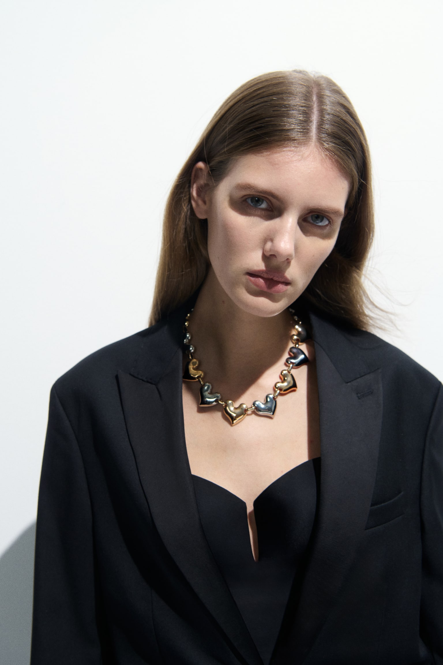 Collier chaîne avec maillons cœurs - Doré/argenté - 3