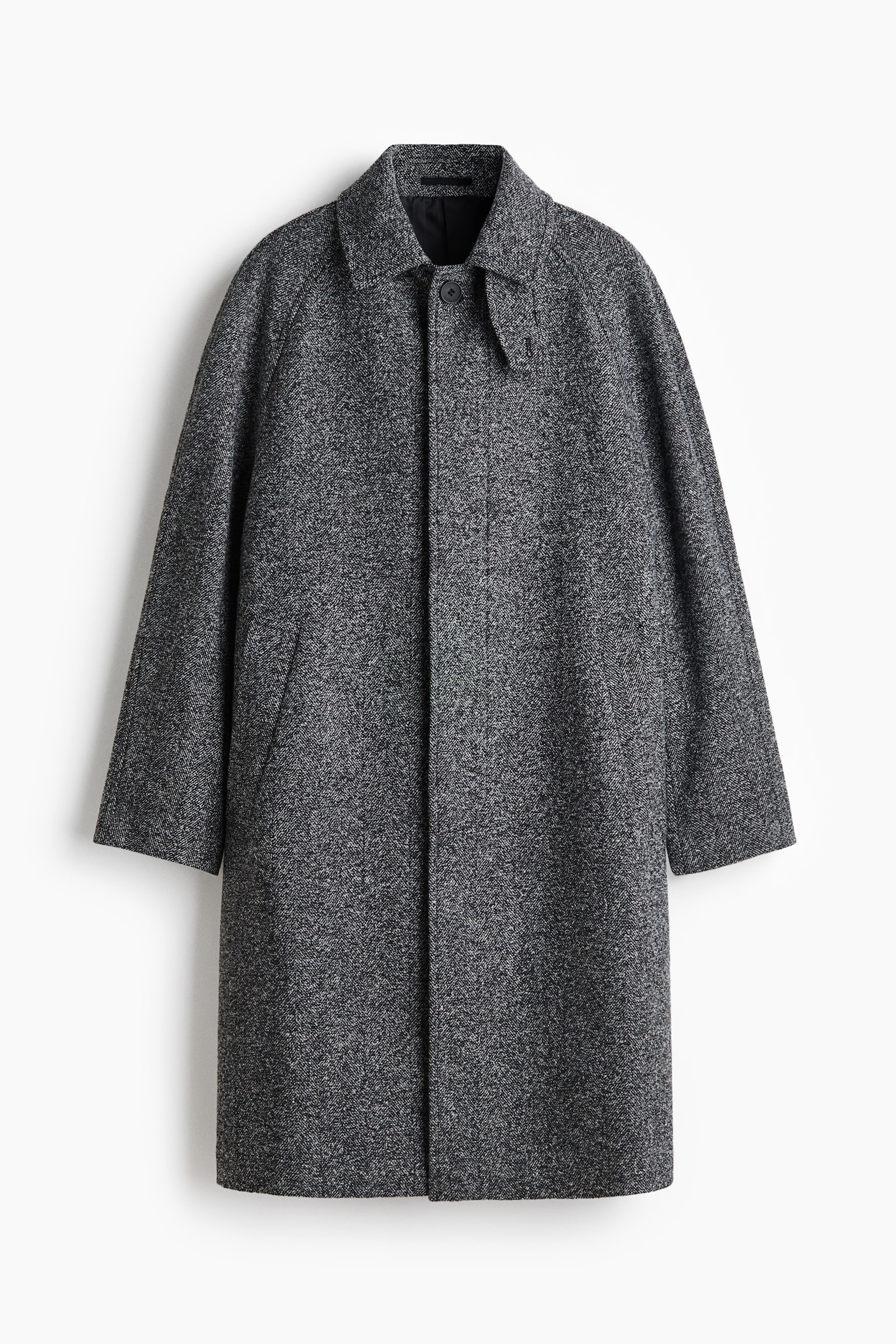 Мужское пальто H&M Wool-Blend Car, цвет: Серый меланжевый — фото 1