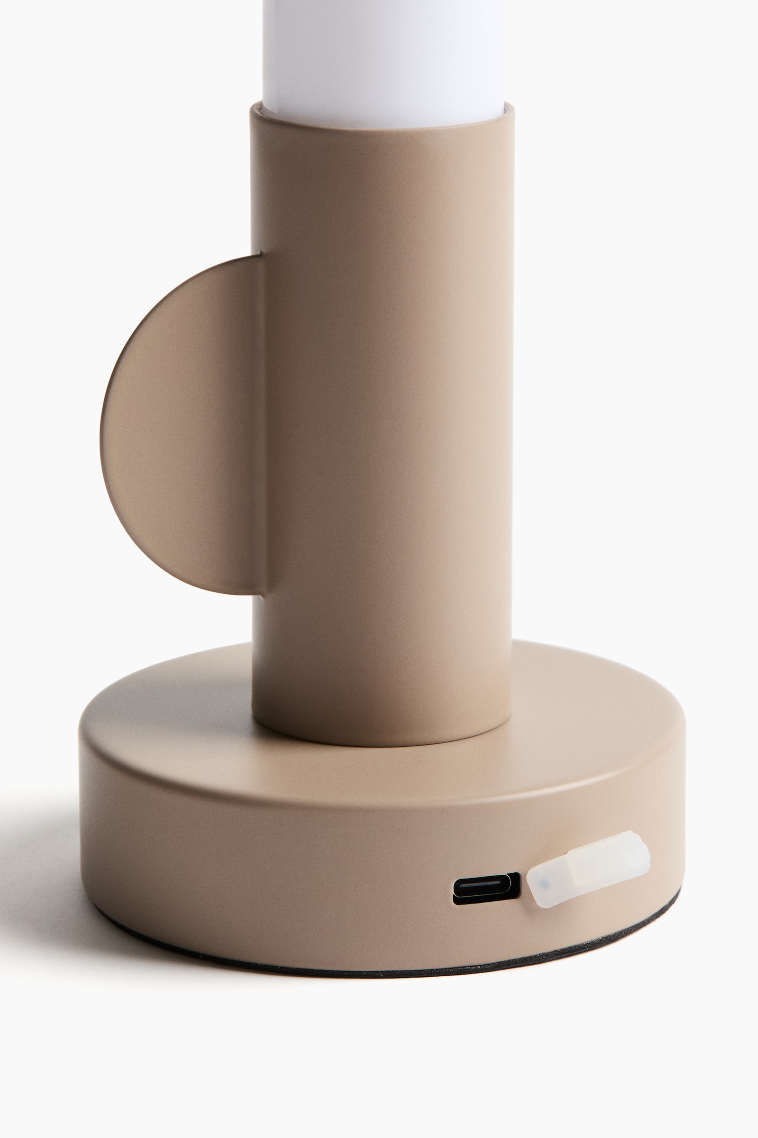 Oppladbar bordlampe med stearinlyslook - Beige/Olivengrønn/Sort - 4