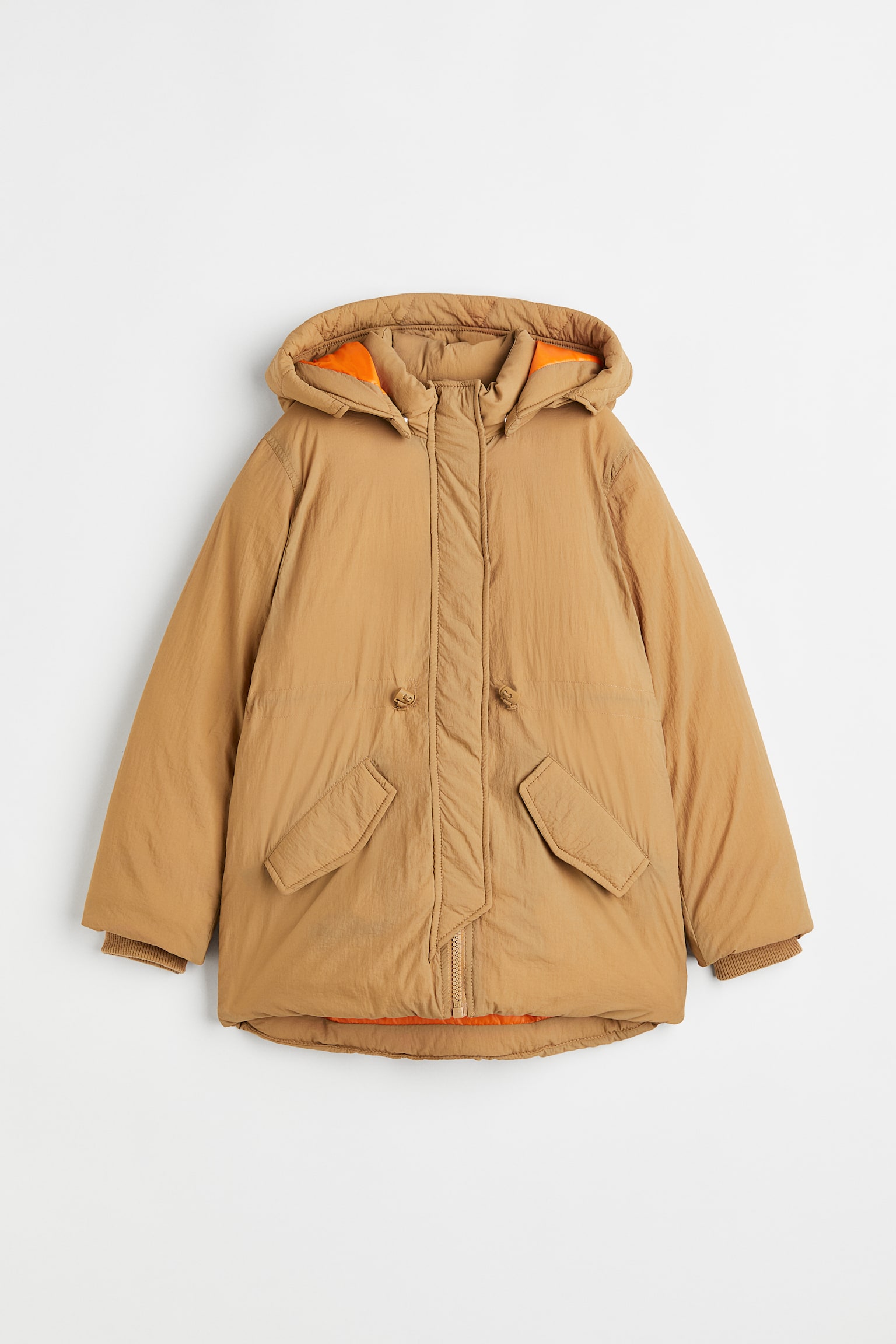 Padded nylon parka - Beige - 1