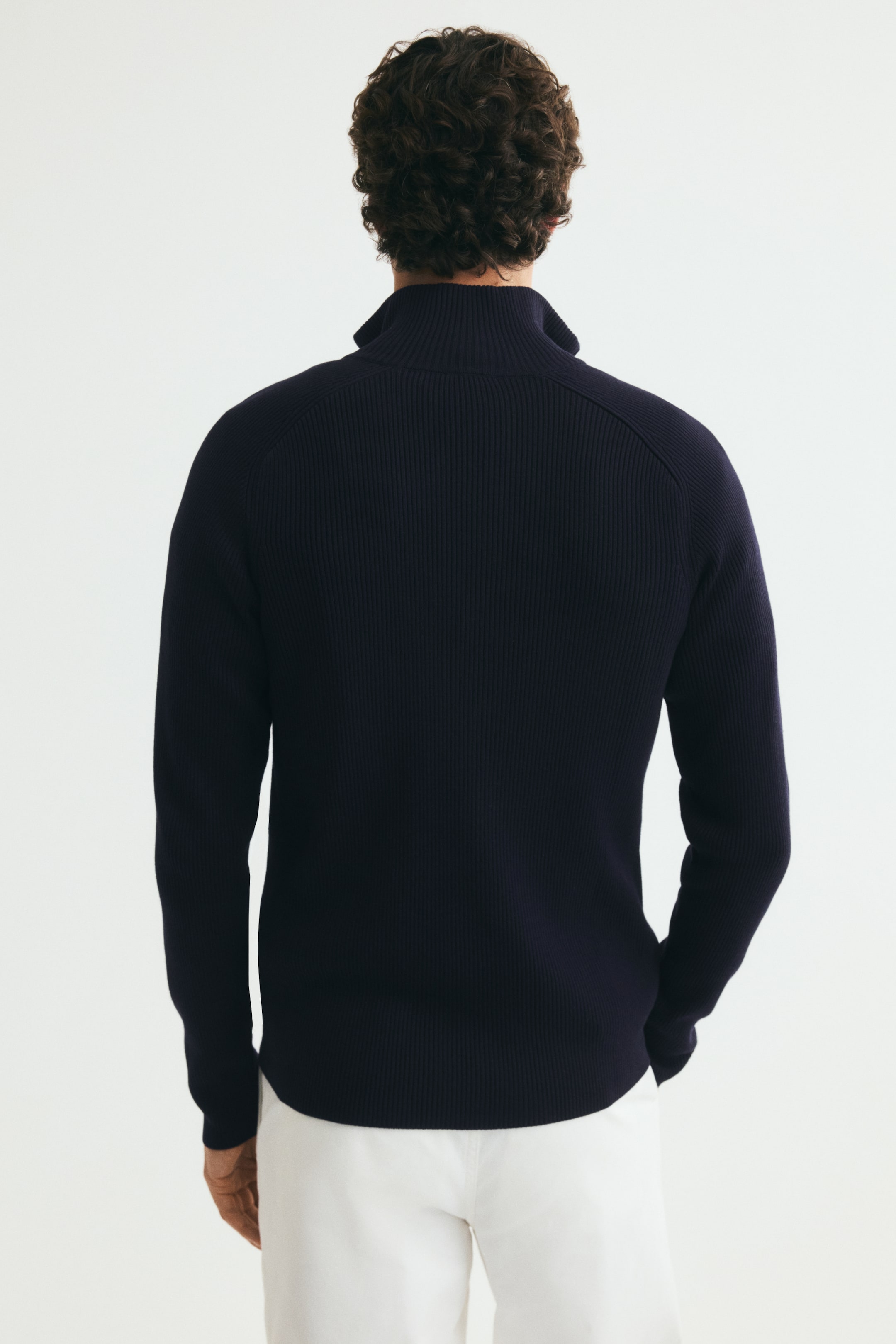 Slim-Fit Rib-Knit Cardigan