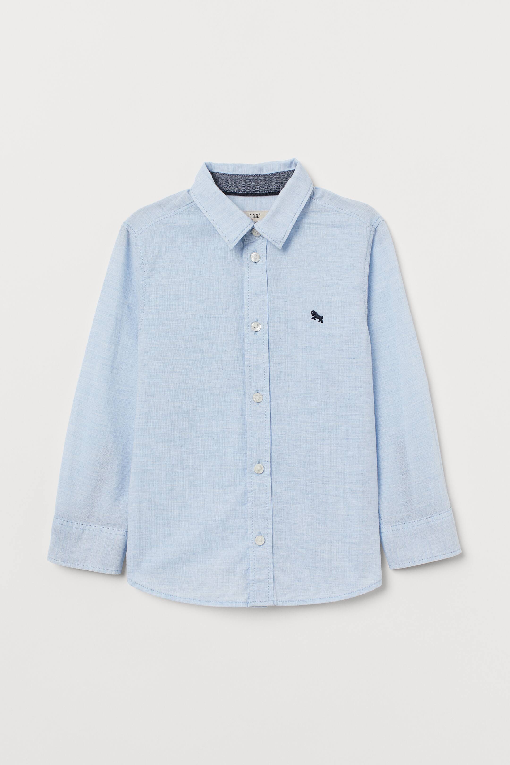 View larger image: Cotton shirt - Light blue marl - Kids | H&M 1