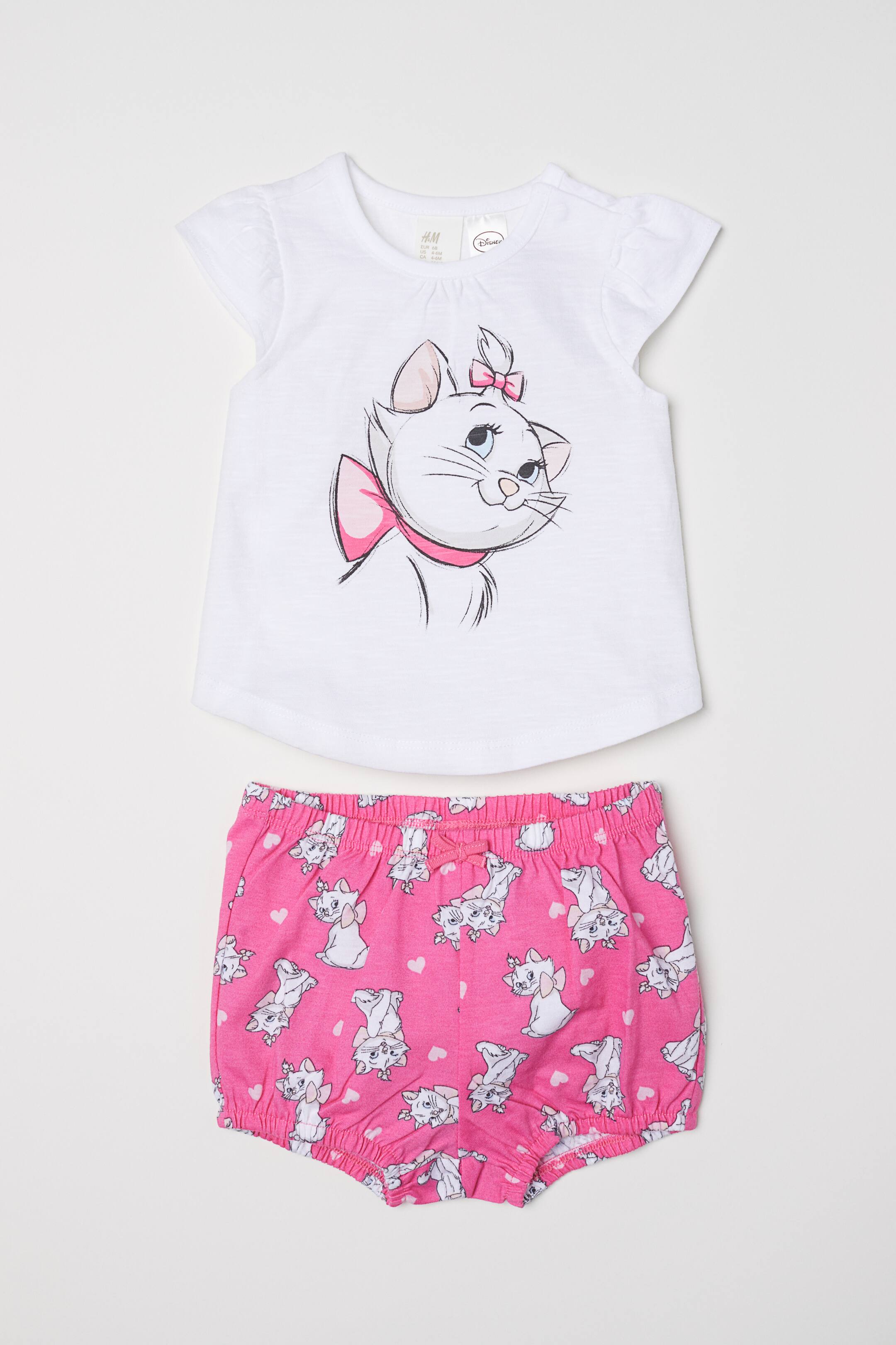 View larger image: Top and Puff Pants - Pink/Aristocats - Kids | H&M US 1
