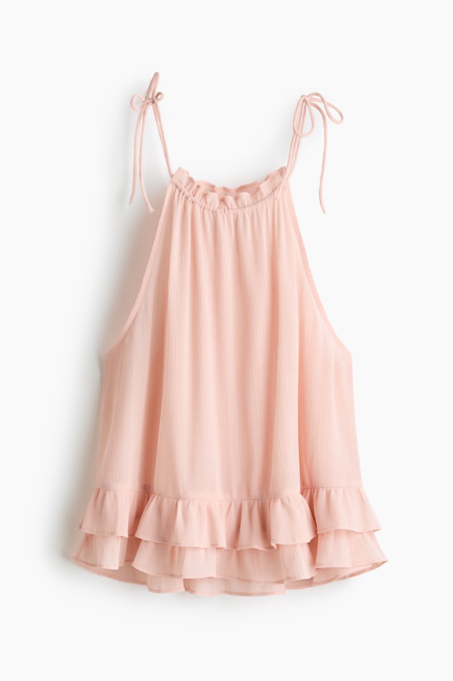 Drawstringtop van chiffon - Lichtroze - 1