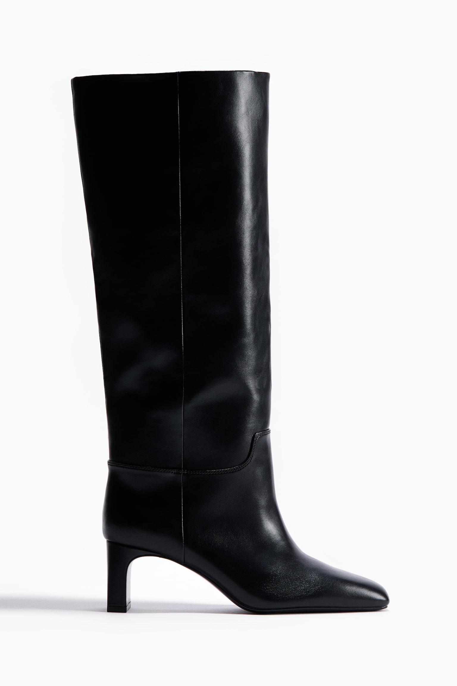 Knee-high boots - Black/Dark beige/Dark khaki green - 2