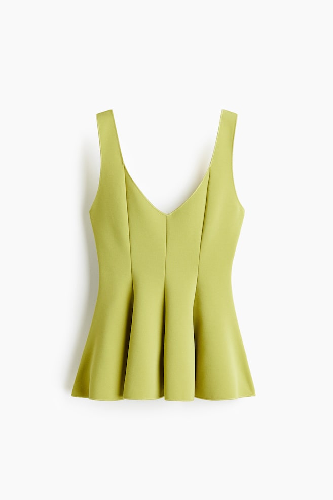 Peplumtop aus Interlock-Jersey - Gelbgrün/Knallrosa - 1