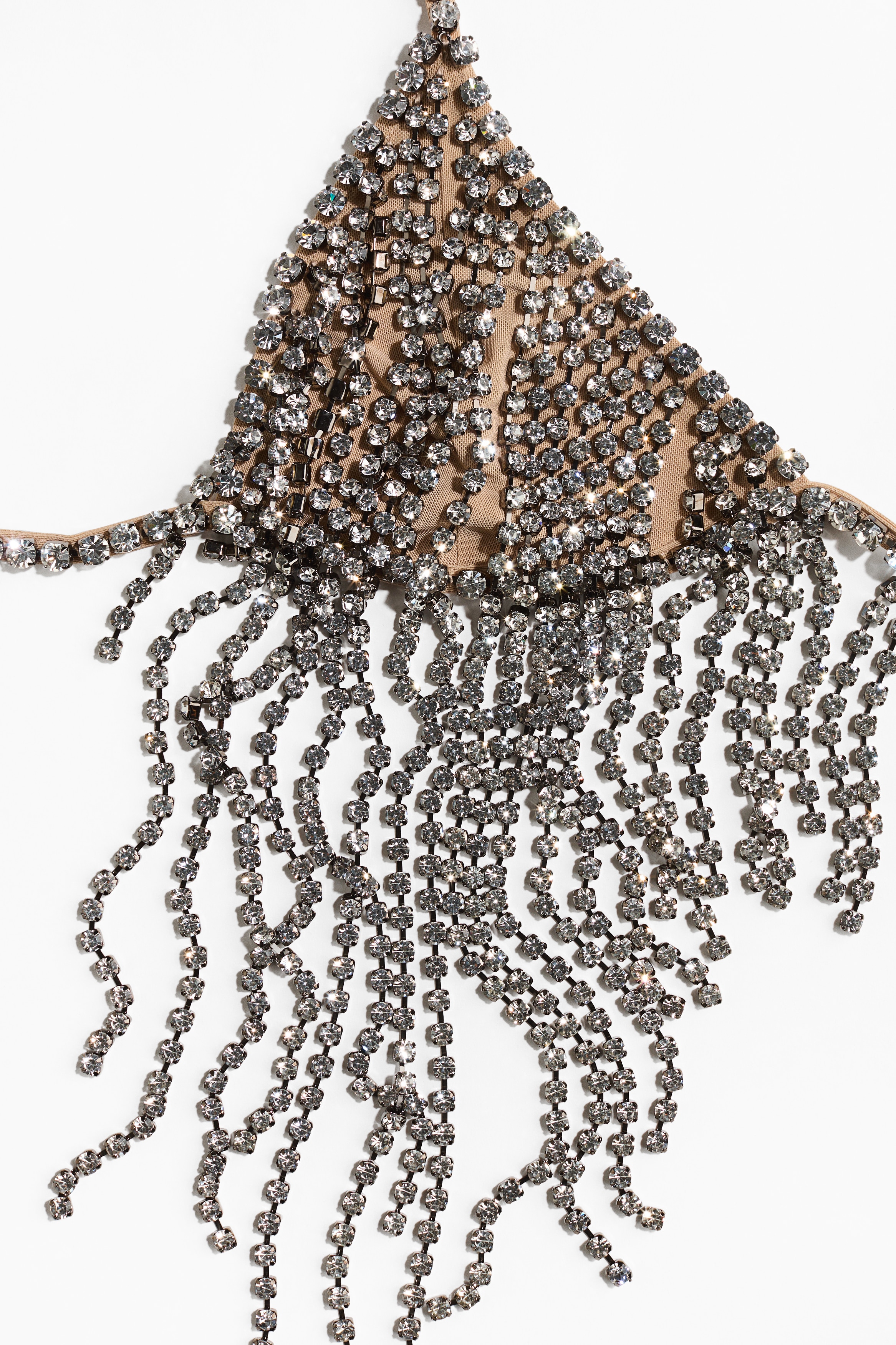 Women's Beige Crystal-Embellished Bra Top | H&M US