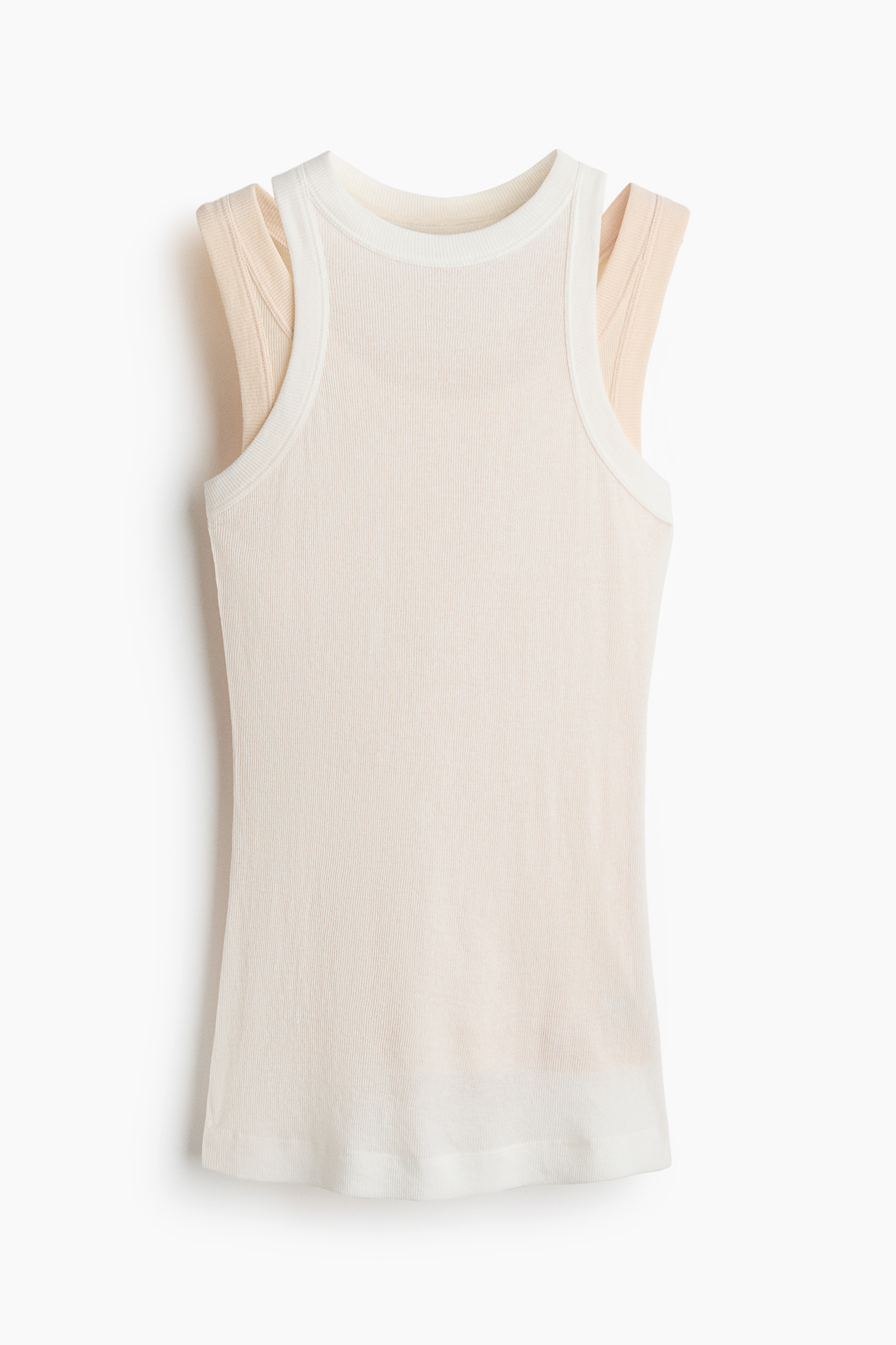 Layered vest top - Ivory/Light beige