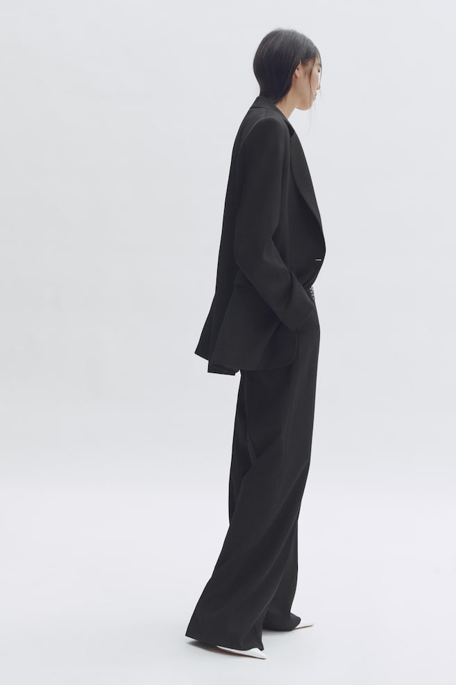 Blazer de botonadura sencilla en lana - Negro - 6