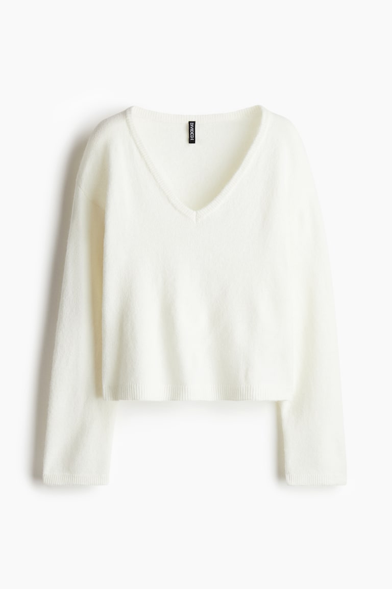 Cream High Neck Sweater hi