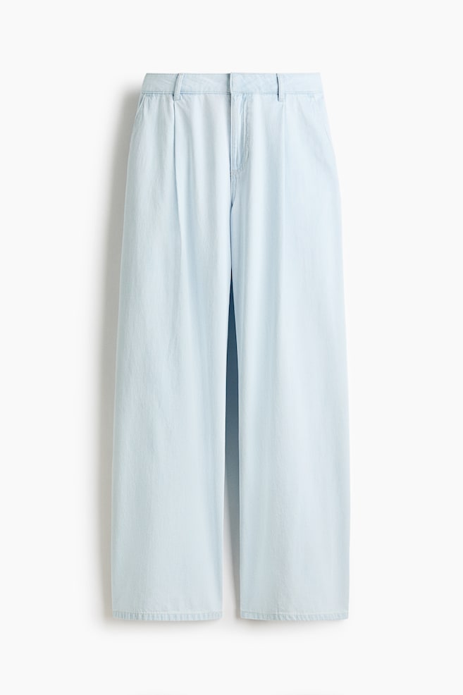 Loose-Fit Wide Regular Jeans - Light blue/Dark denim blue - 1