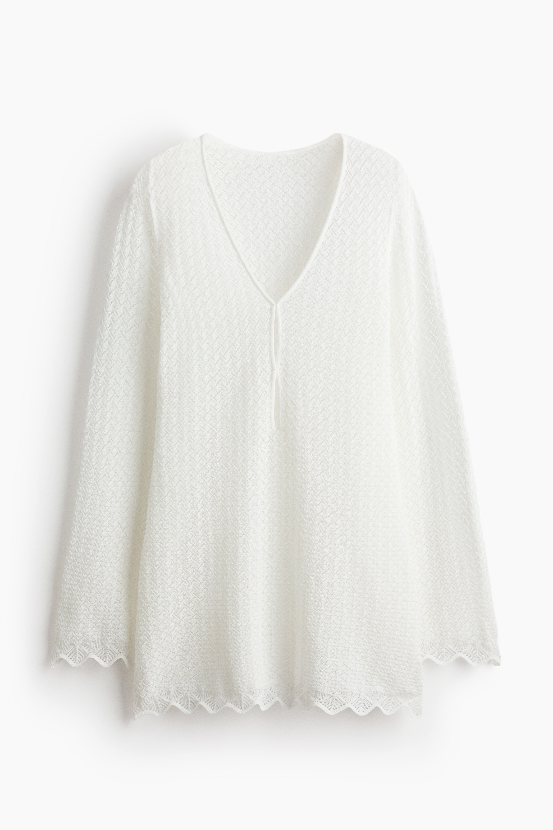 Pointelle-Knit Beach Dress - White/Black
